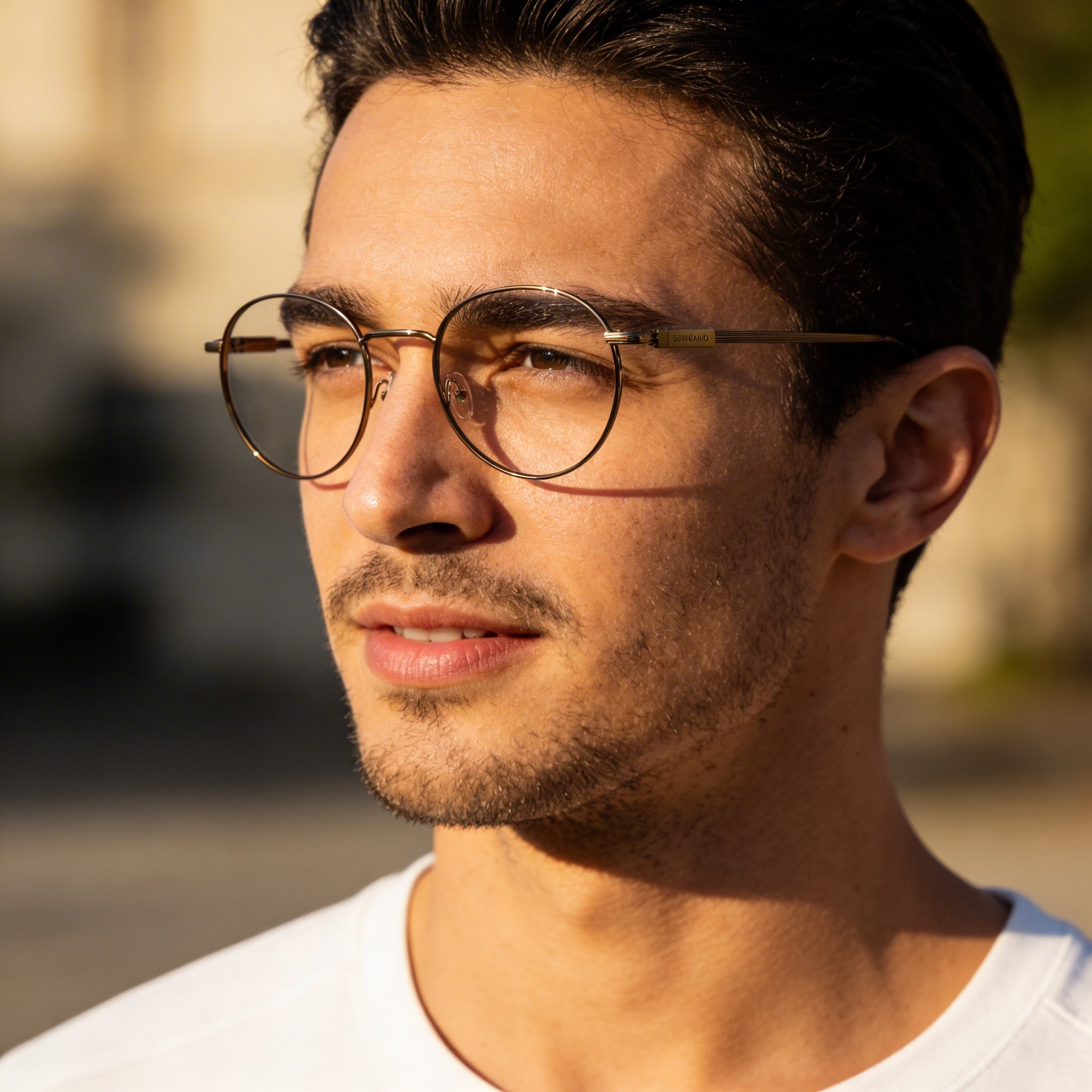 Gafas para hombre Ferragamo Sf2229 con montura metálica, acabado oro ámbar, 50 mm de ancho de lente, Photo 5