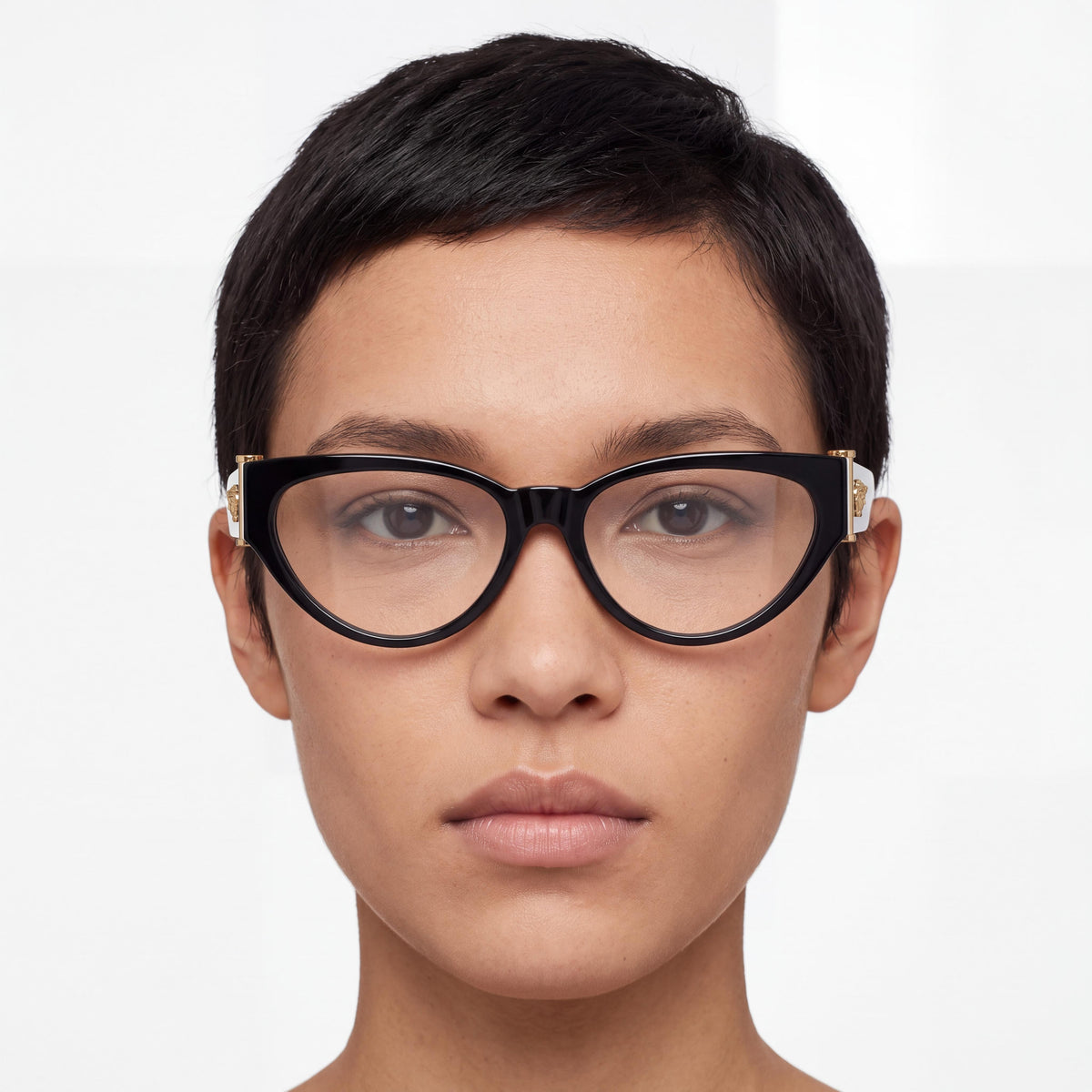 Versace Luxury Designer Unisex Black Acetate Clear Optical Eyeglasses 53mm, Photo 4
