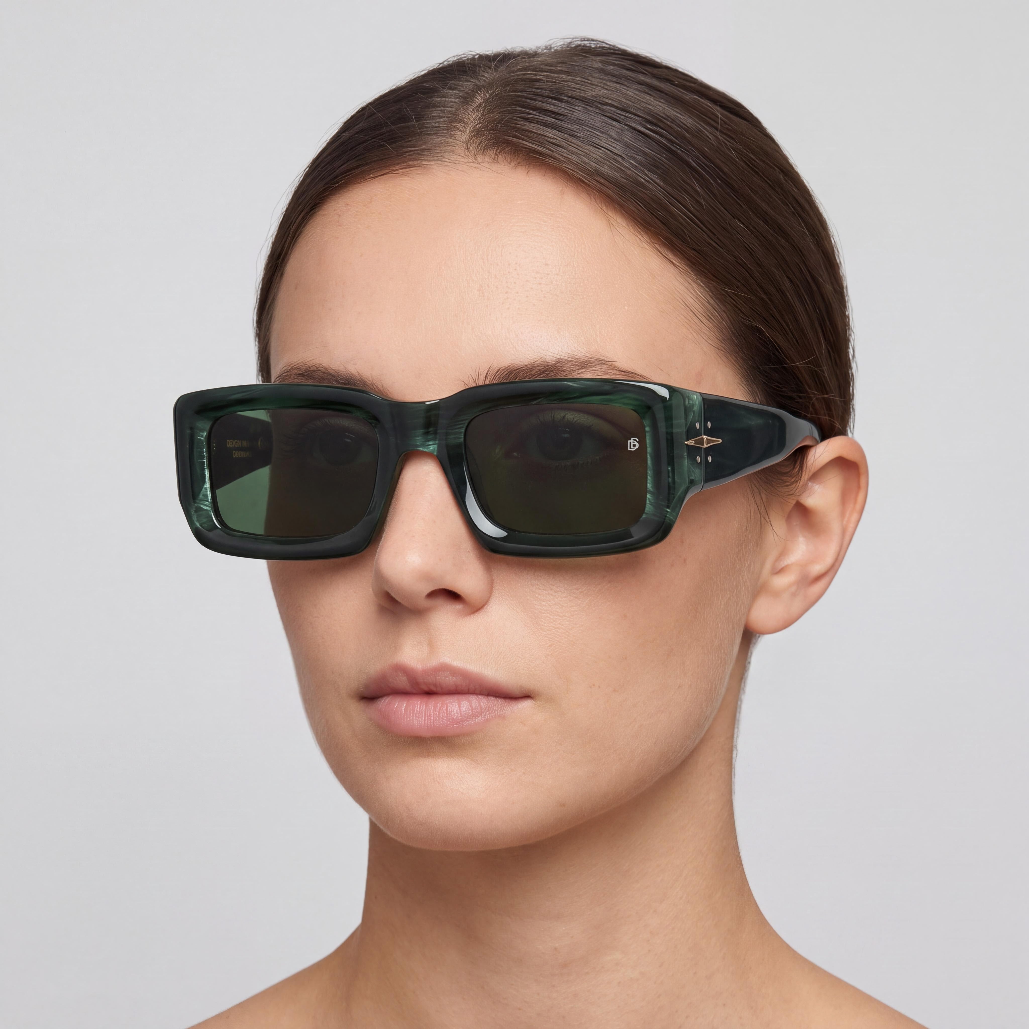 David Beckham Db 7131/S Women's Green Marble Gold Acetate UV Protection Non-Polarized Sunglasses 52mm, Photo 4