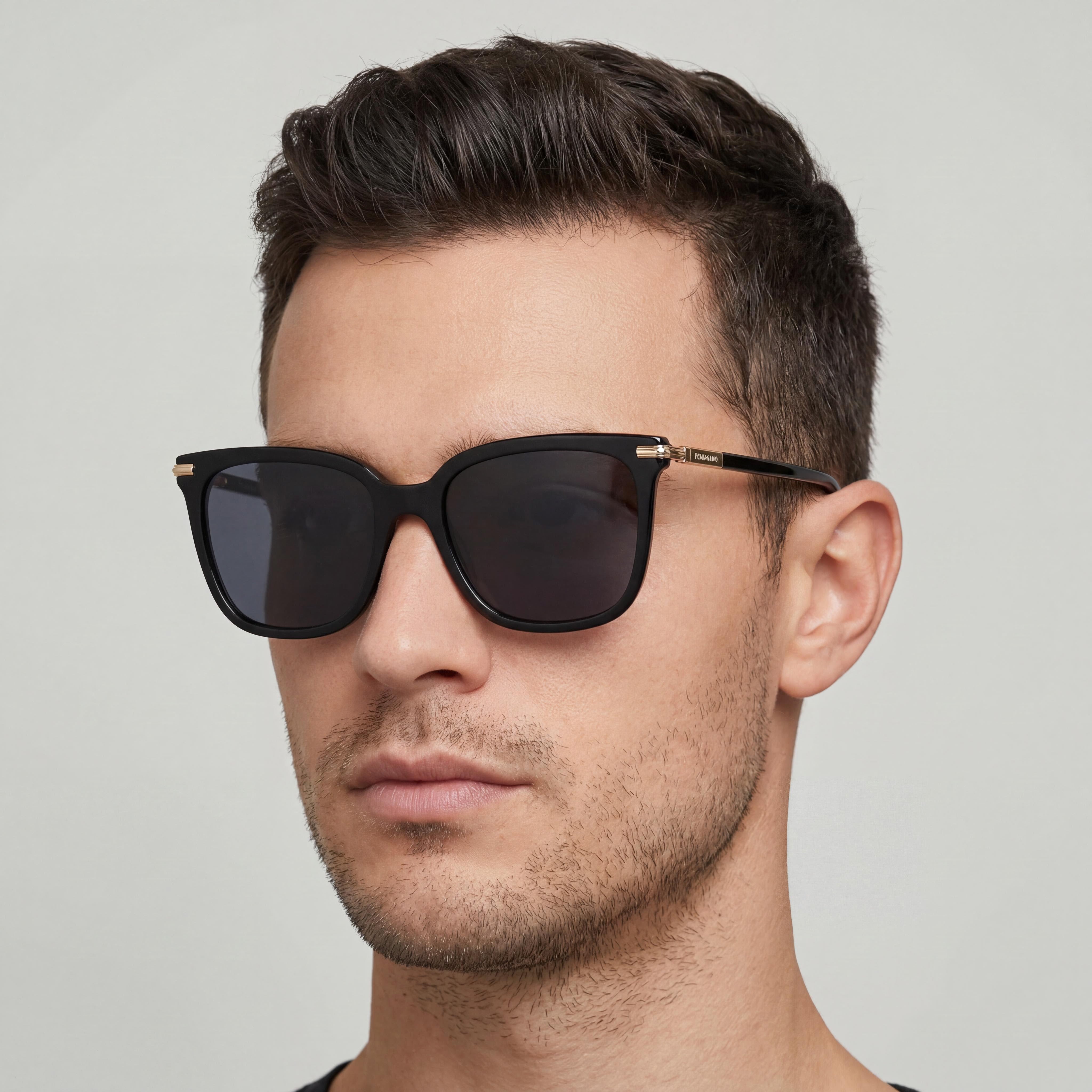 Ferragamo Sf2037s Men's Black Titanium Frame Eyewear with Polycarbonate Protection Lenses, 56-18-145mm, Photo 5