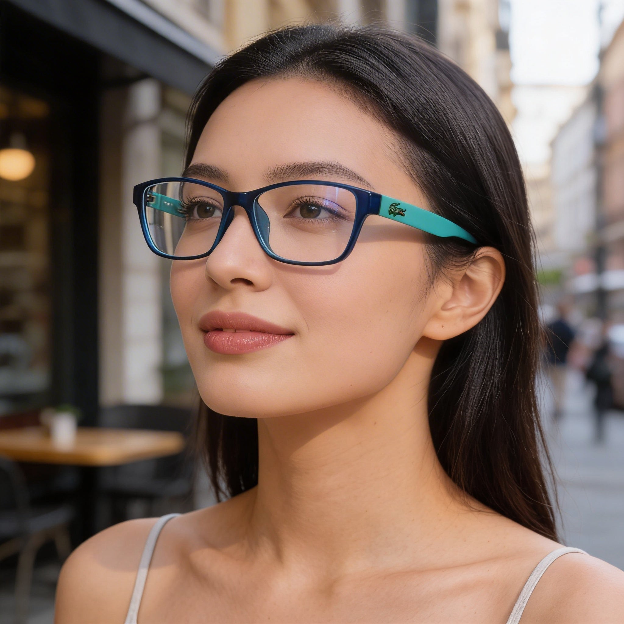 Montura de gafas graduadas Lacoste L3803b para mujer, color negro, con lentes transparentes de demostración, talla 51-14-135, Photo 6