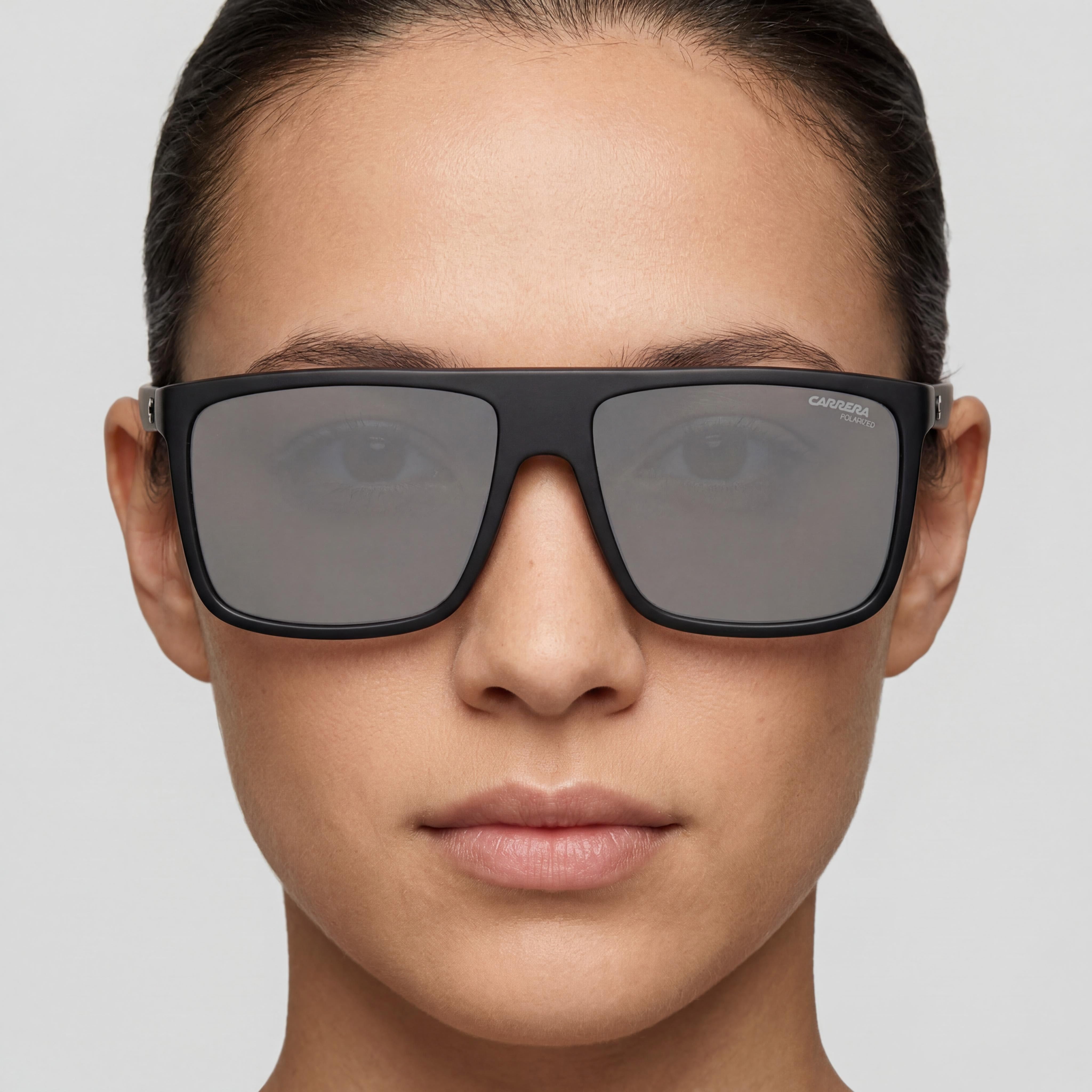 Carrera 8055/S Unisex Matte Black Grey Plastic Frame Grey Polarized UV Sunglasses 58mm, Photo 5