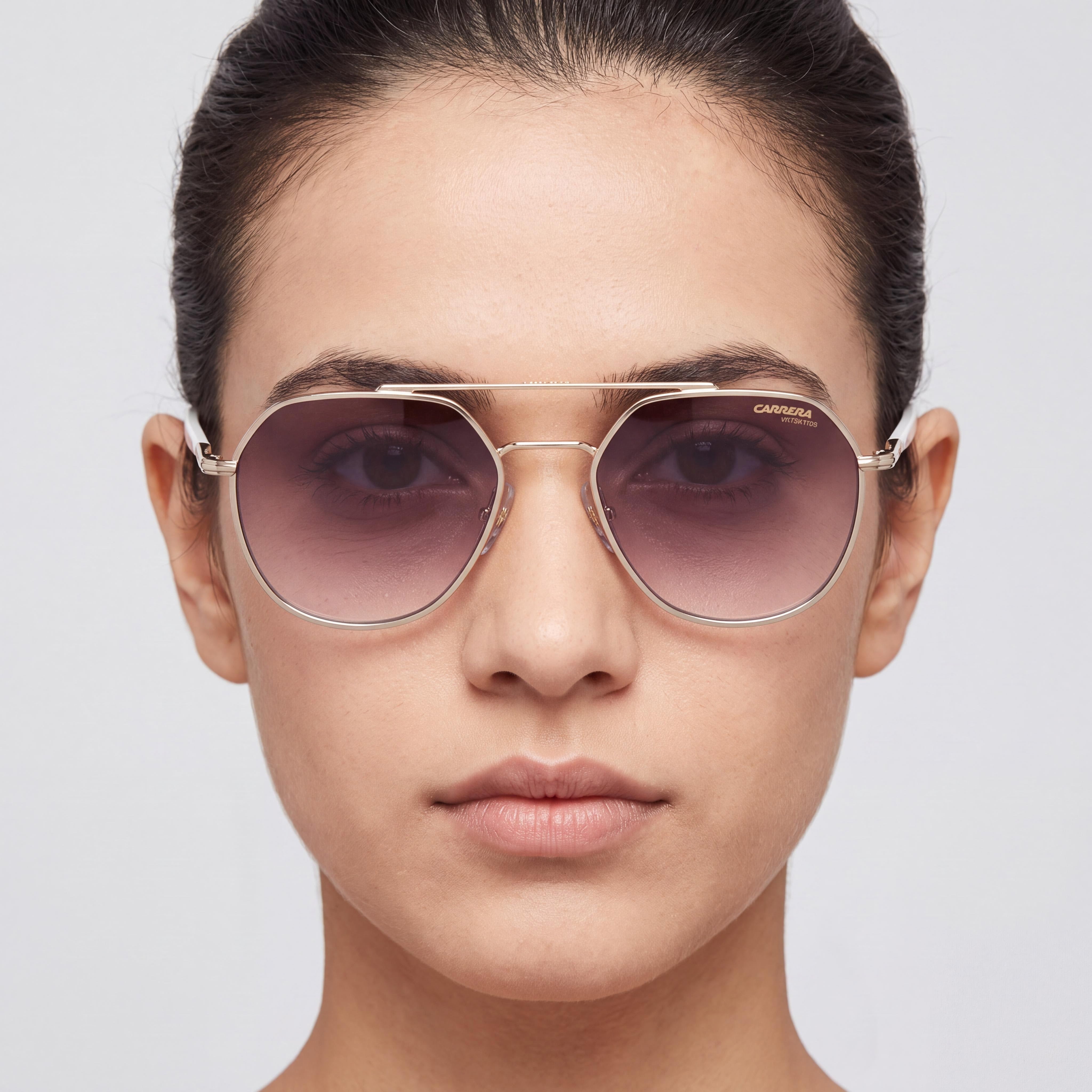 Carrera 303/S Unisex Modern Multicolored Stainless Steel Sunglasses, Gold Mirror On Burgundy Shaded Lenses, 99mm, Photo 4