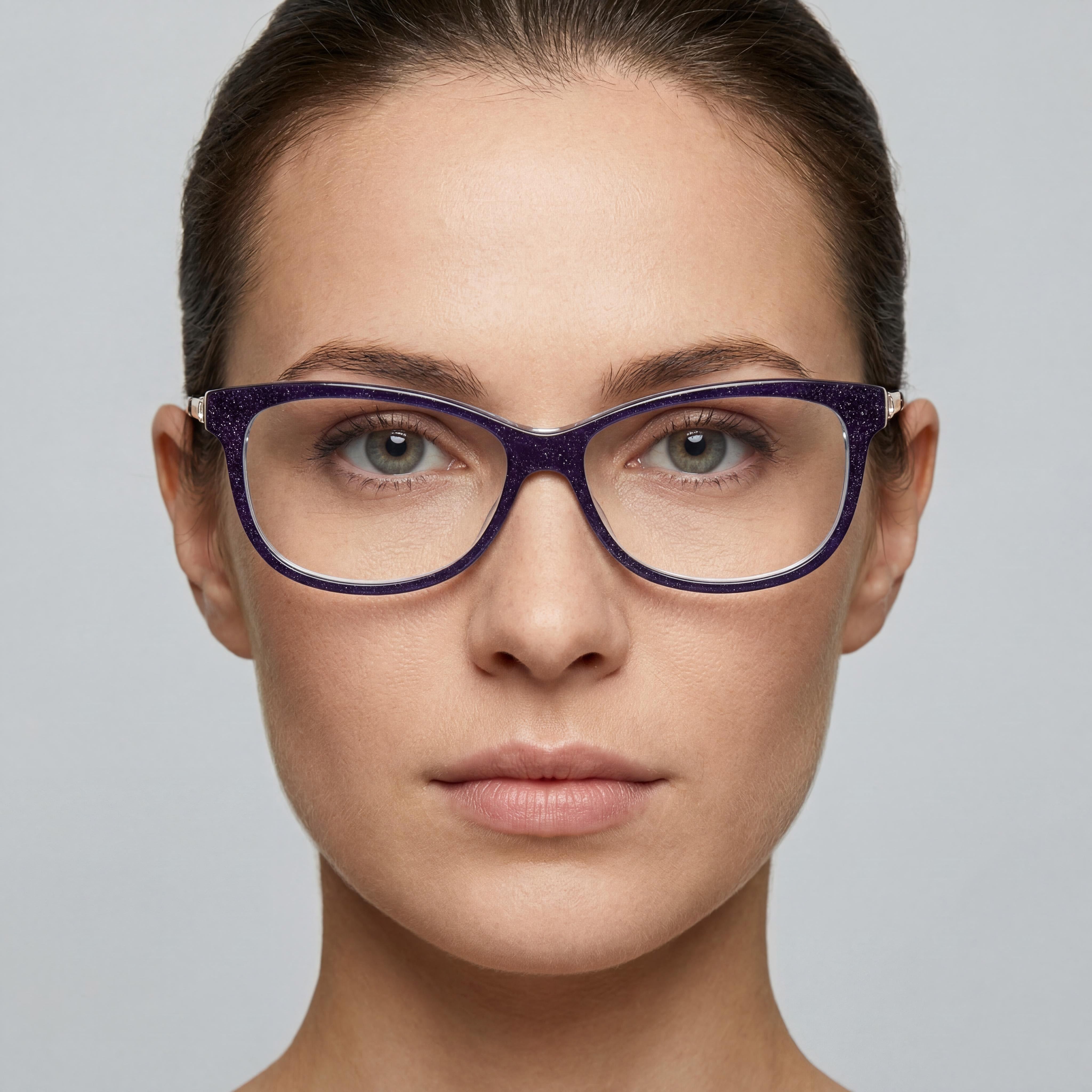 Jimmy Choo Modern JC273 Women's Blue Glitter Acetate Frame Sunglasses with Polycarbonate Lenses, 53mm Lens Width, Photo 4