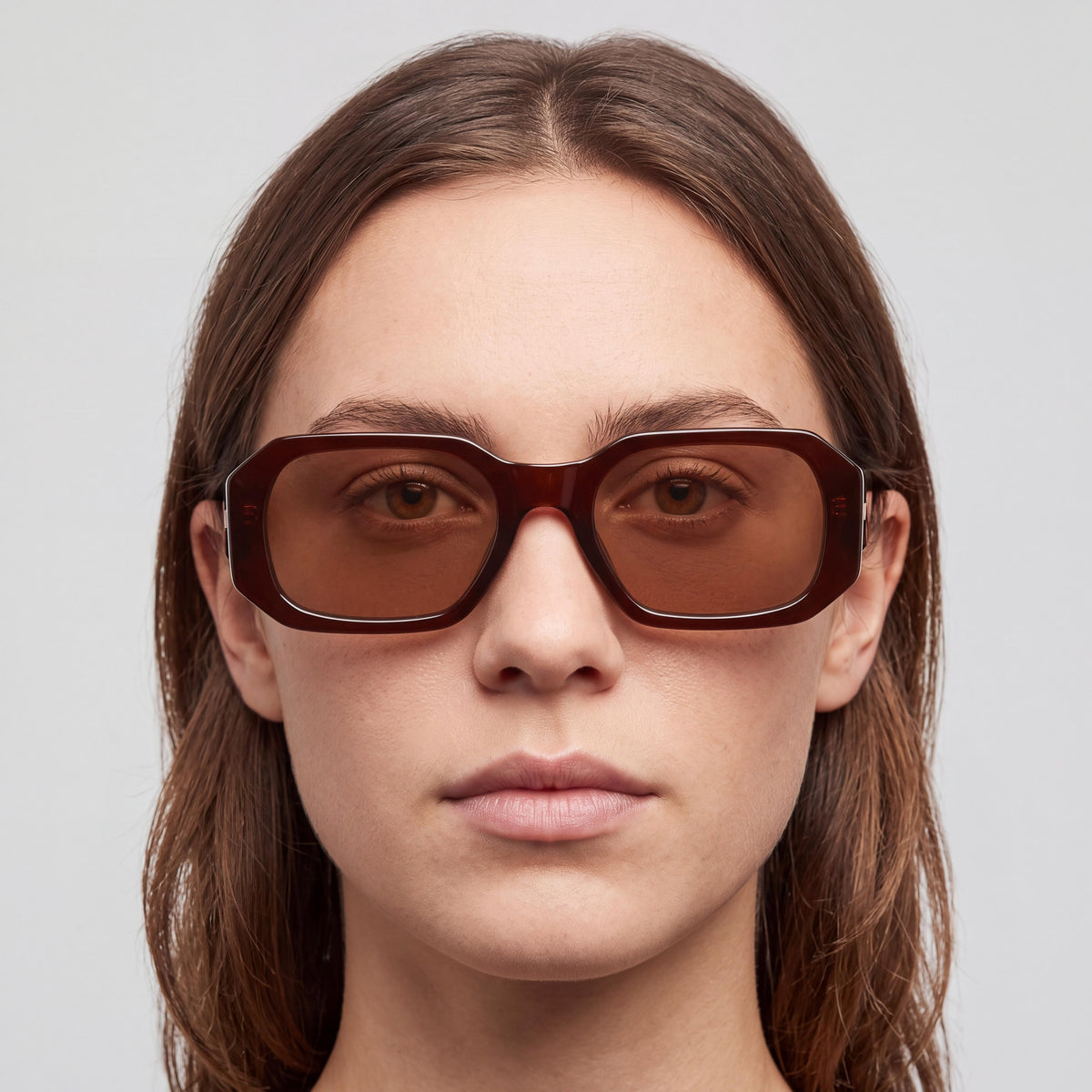 QUAY AUSTRALIA HYPED UP Unisex Square Champagne Brown Plastic Frame Brown Lens Non-Polarized Sunglasses 53mm, Photo 5
