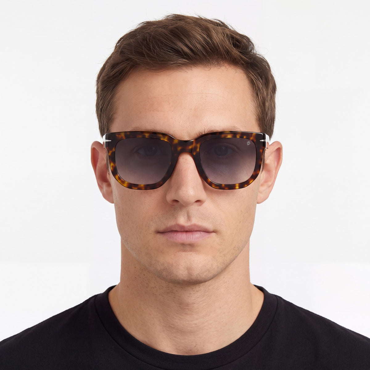 Gafas de sol David Beckham informales de acetato havana para hombre con lentes UV 400 no polarizadas gris oscuro de 52 mm, Photo 4