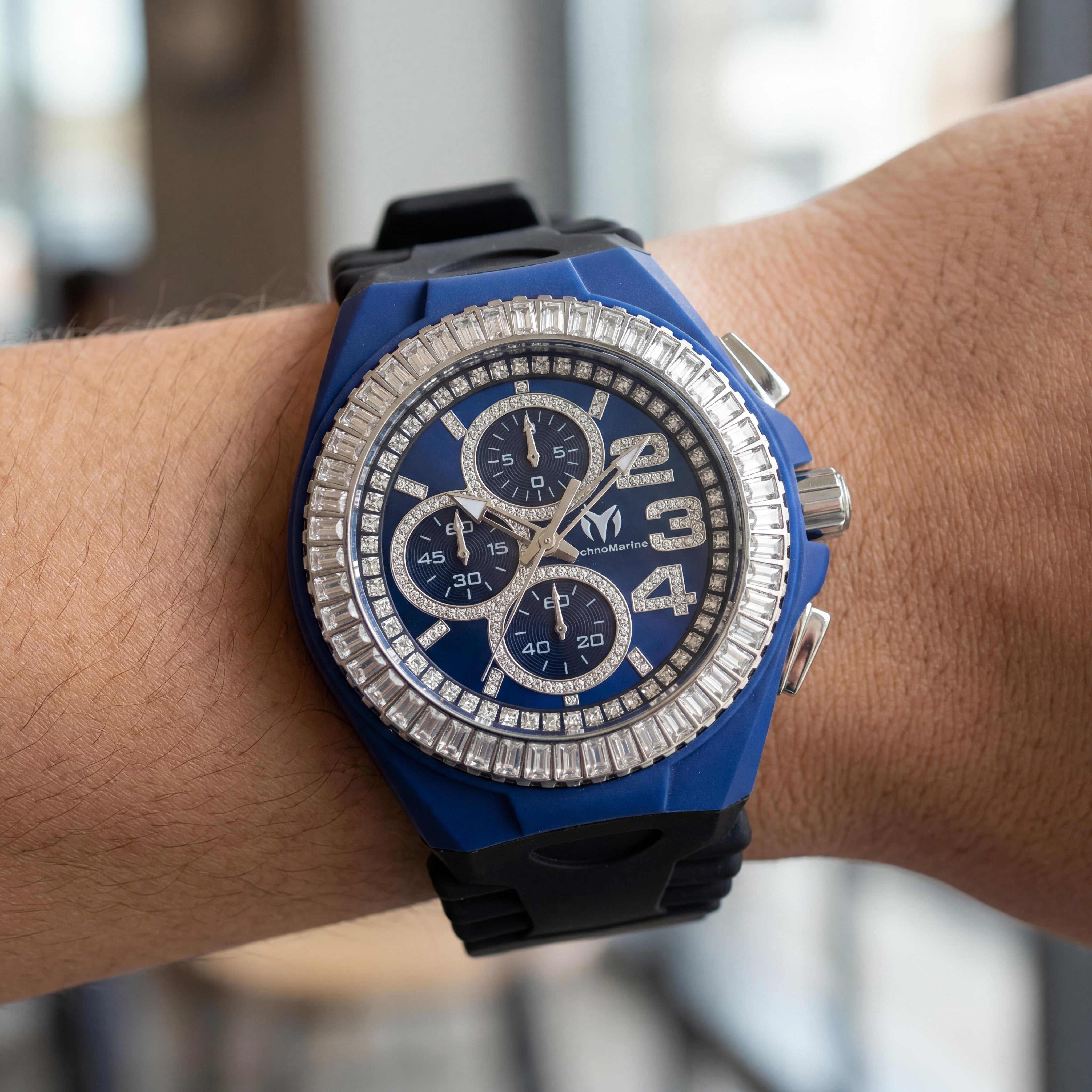 Technomarine Cruise TM-121182 Unisex Chronograph Quartz Watch, 45mm Stainless Steel Case, Blue Dial, 200m Water Resistant, Photo 3