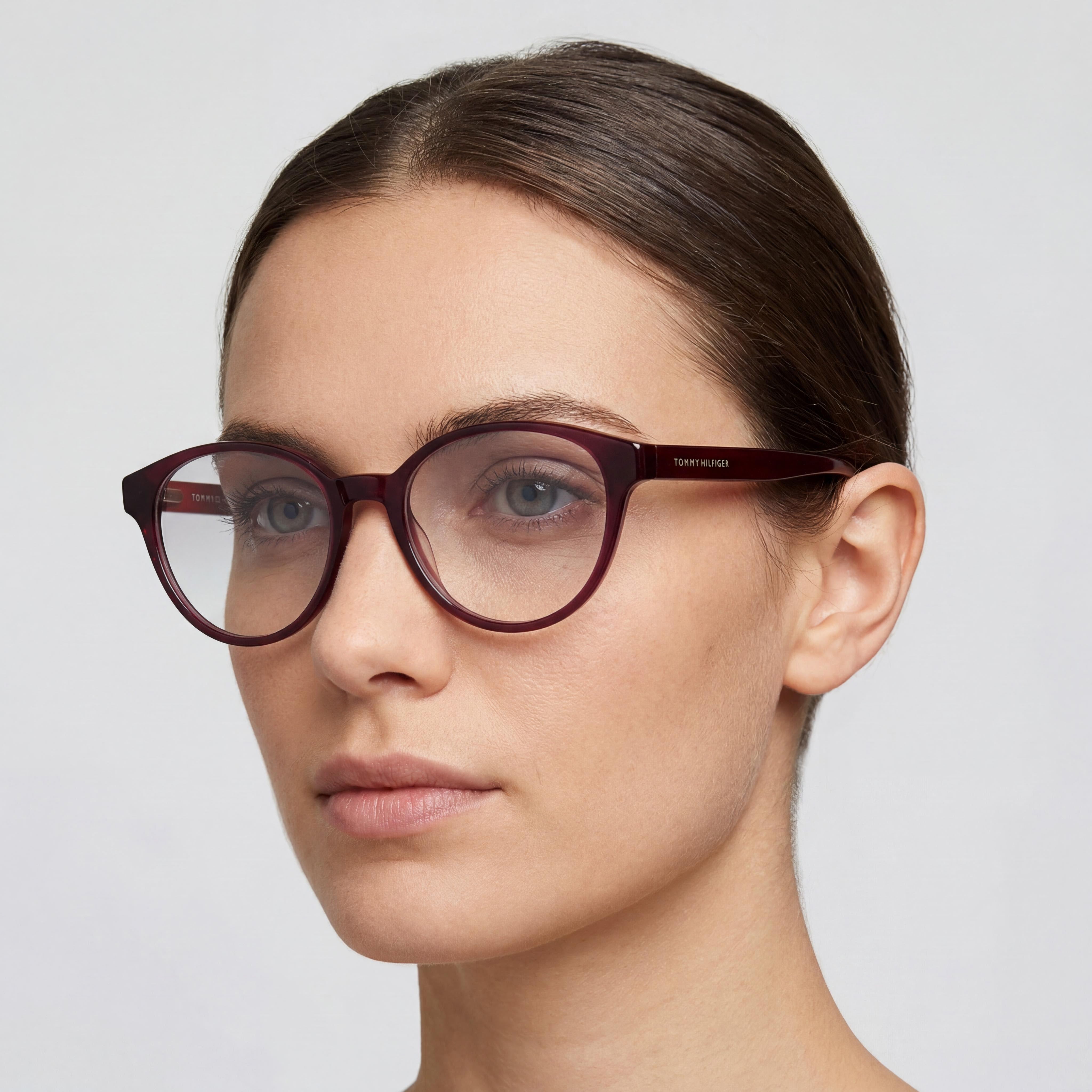 Montura de gafas Tommy Hilfiger Modern para mujer en rojo burdeos, talla 50-17-140, Photo 4