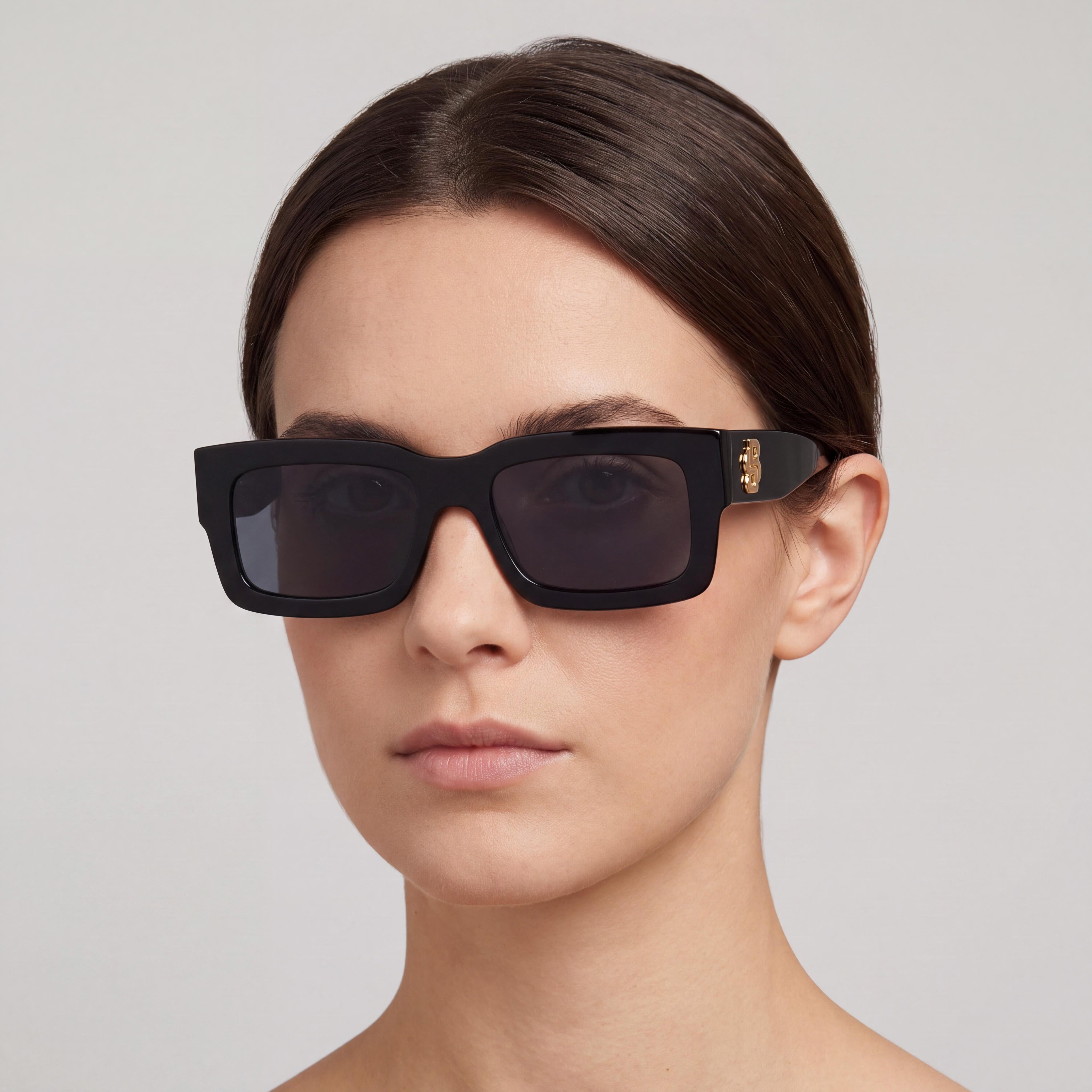Hugo Boss Women's Boss 1654/S Rectangular Black ECO ACETATE Clear 100% UV Protection 37mm Sunglasses, Photo 4