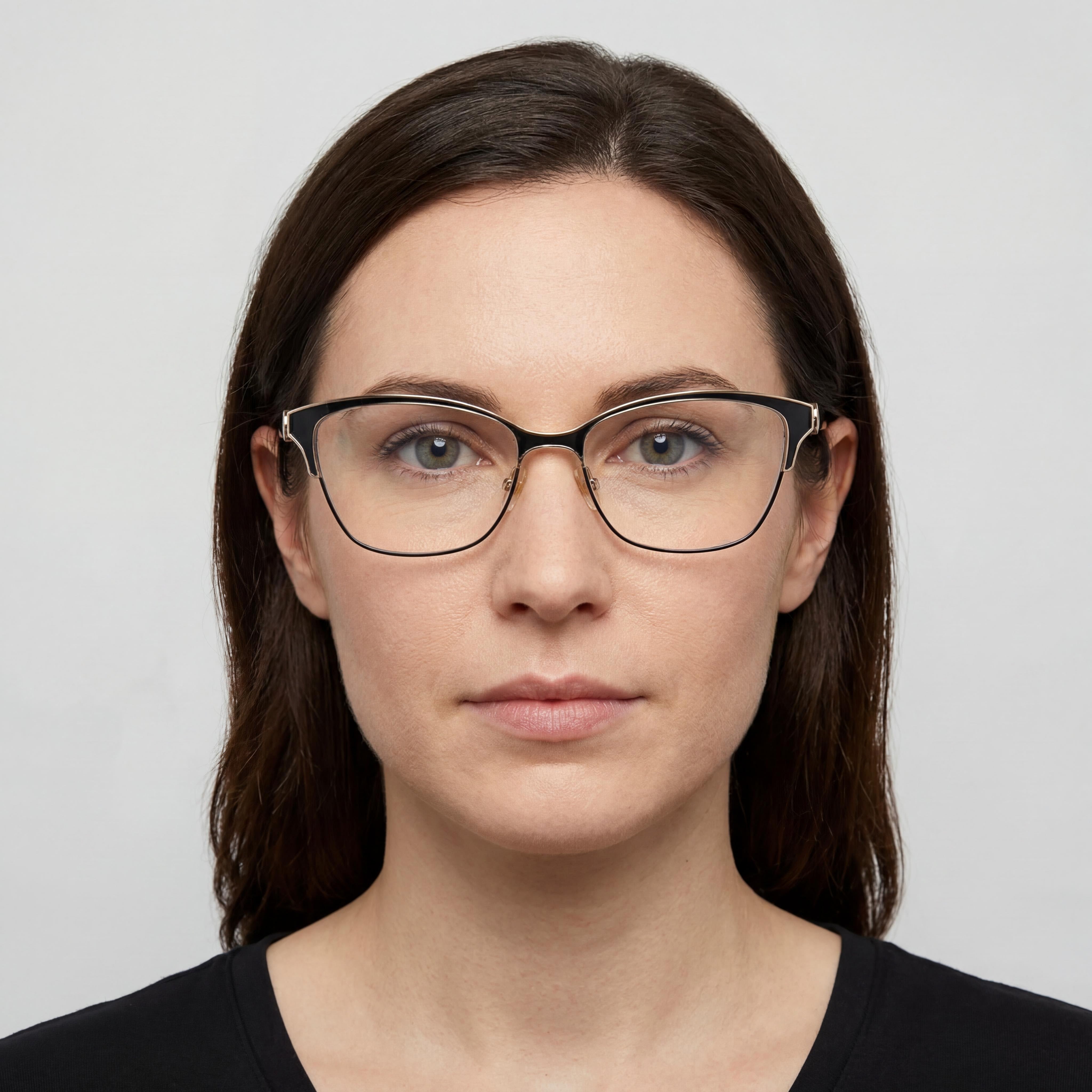 Gafas graduadas Kate Spade New York Audrina/G para mujer, de acero inoxidable, color negro y dorado, con forma de ojo de gato, 53-15-140, Photo 3