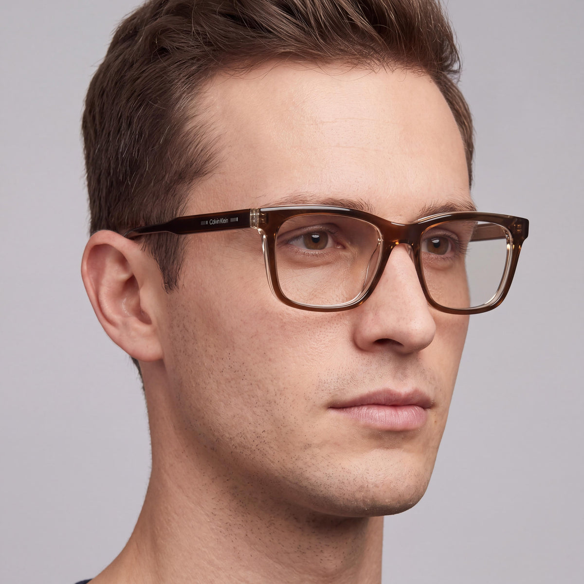 Calvin Klein 24542 Men's Acetate Light Brown Crystal Polycarbonate Optical Glasses 54-19-145mm, Photo 4