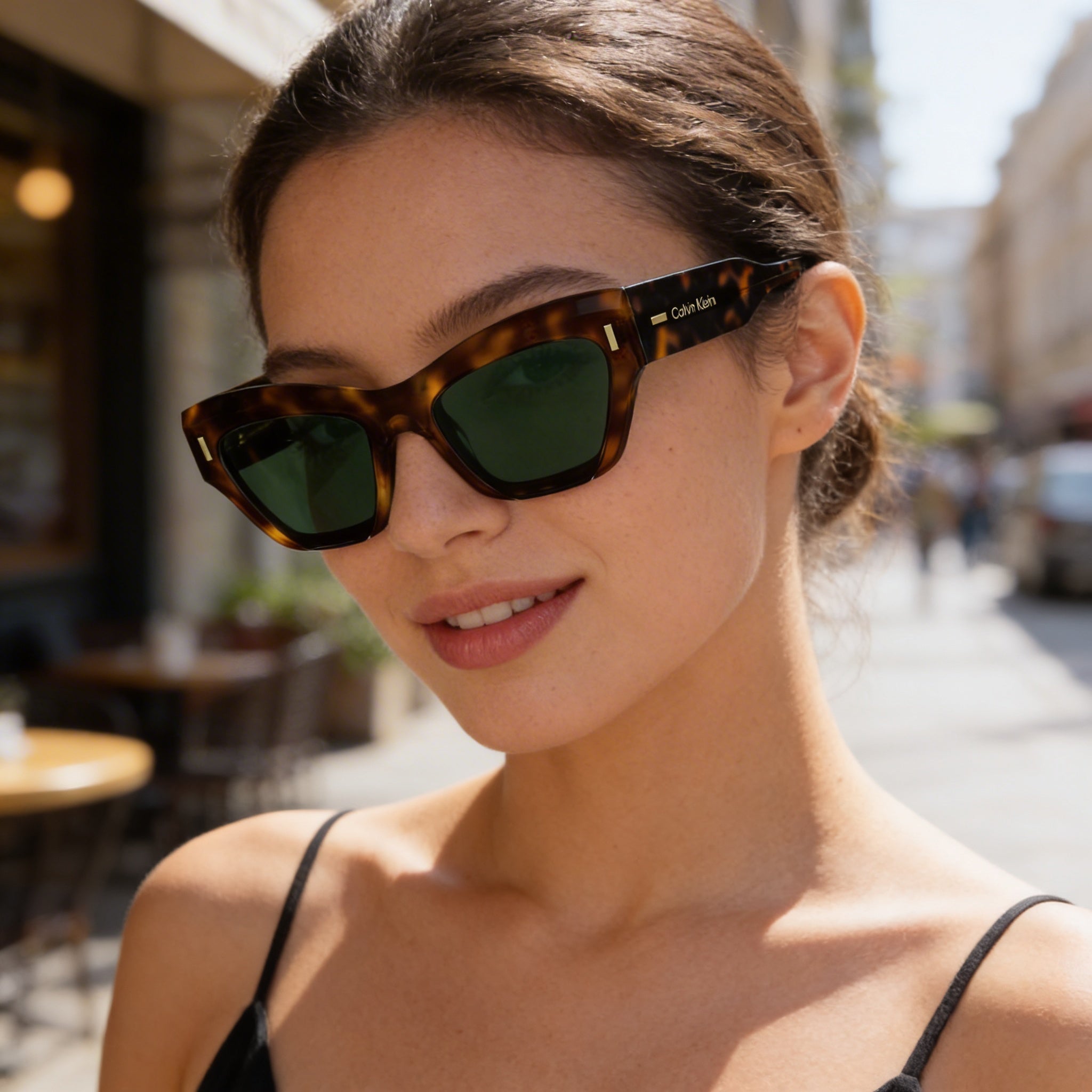 Calvin Klein Ck24531s Women's Butterfly Havana Plastic Frame Solid Green Lens UV Protection Sunglasses 53mm, Photo 6