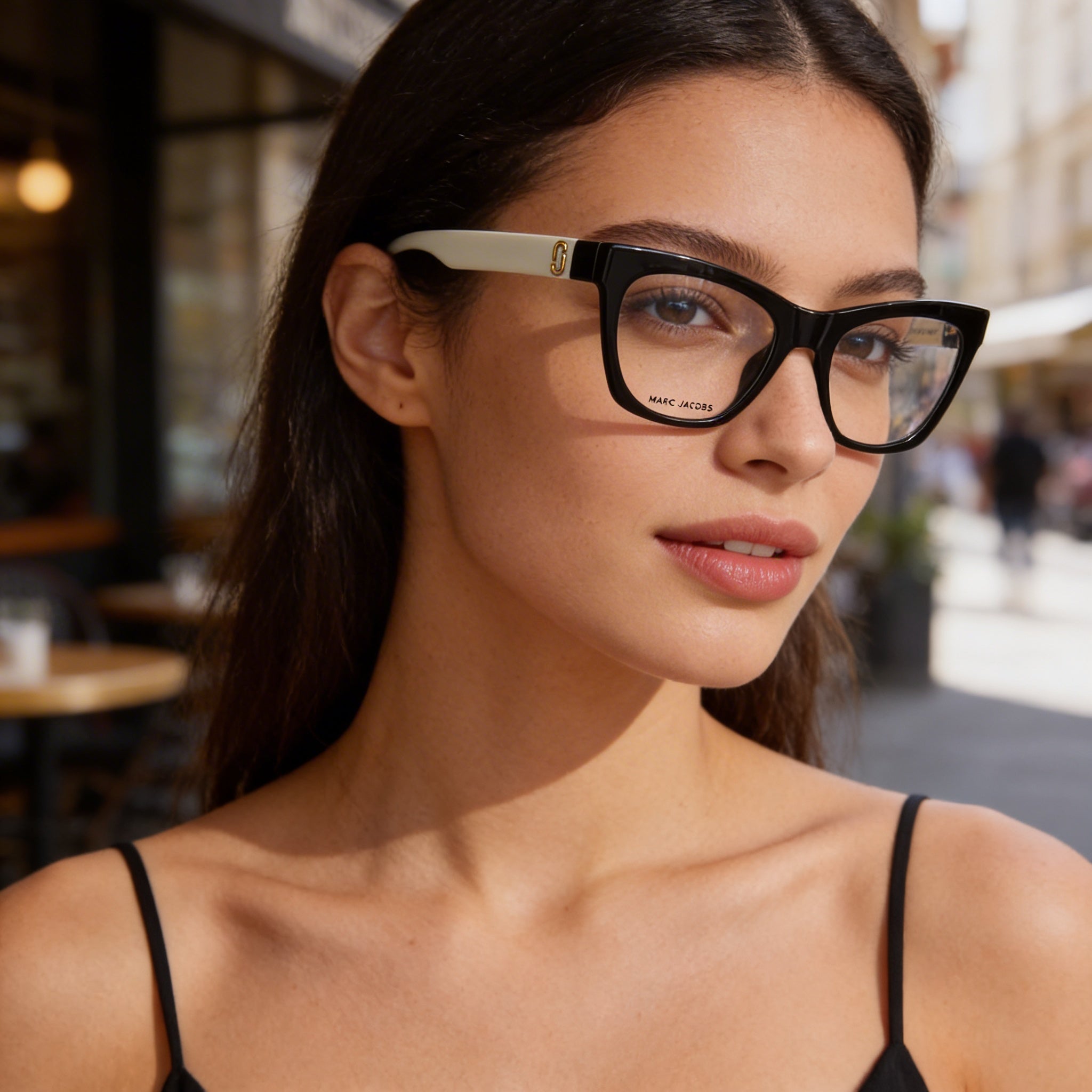 Gafas de sol Marc Jacobs Marc 649 para mujer con montura de celulosa blanca y negra y lentes blancas y negras, tamaño 53 mm, Photo 5