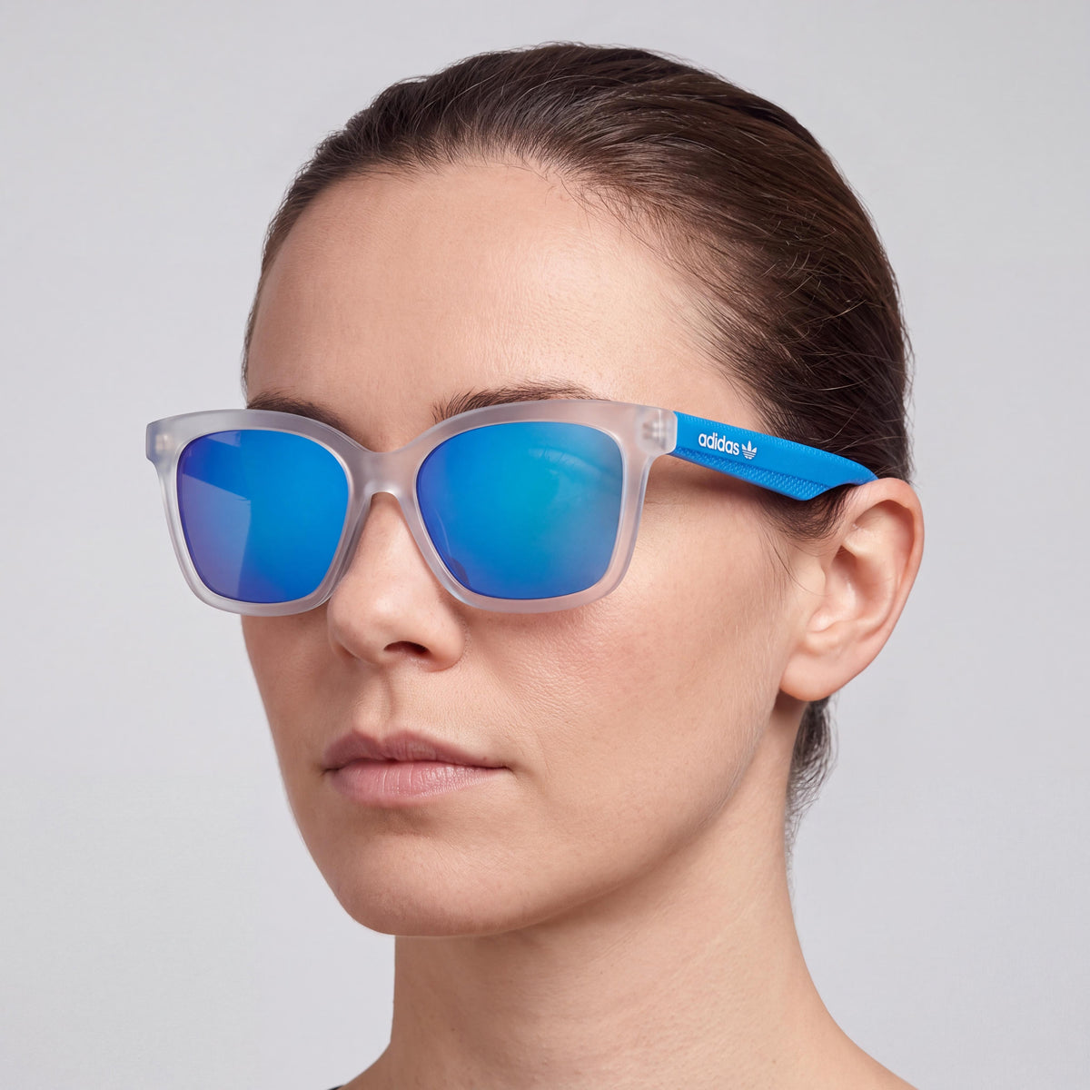 Gafas de sol Adidas Originals Casual de mujer con montura de cristal y protección UV con espejo azul, 54 mm, Photo 4
