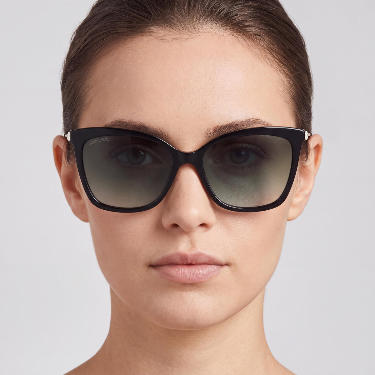 Gafas de sol graduadas de metal negro con mariposas gris oscuro para mujer JIMMY CHOO Maci/s, 55 mm, protección UV, Photo 4