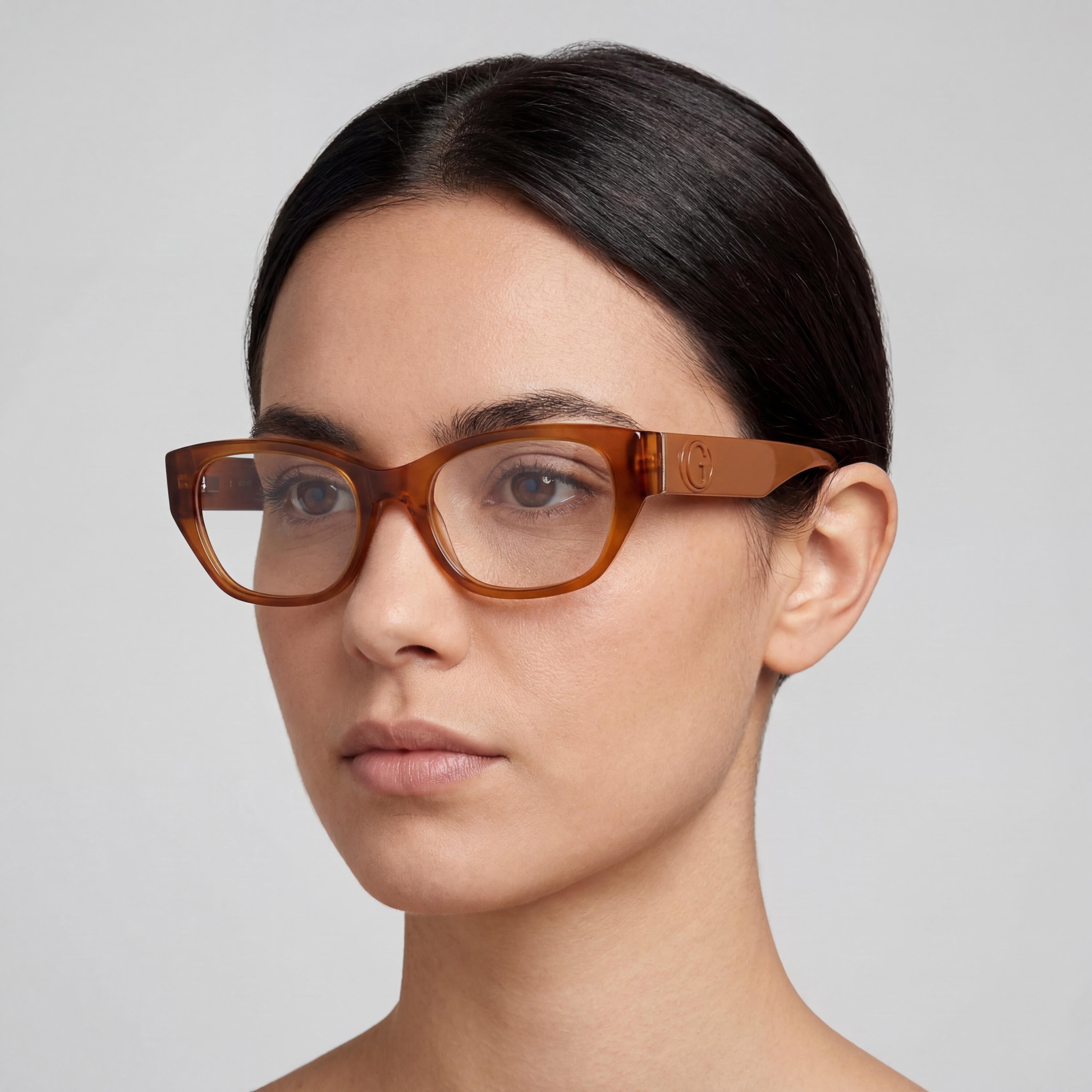 GUESS Gu50304 Women's Eyeglasses featuring Blonde Havana Shiny Light Orange Plastic Frame (50mm Lens), Photo 4