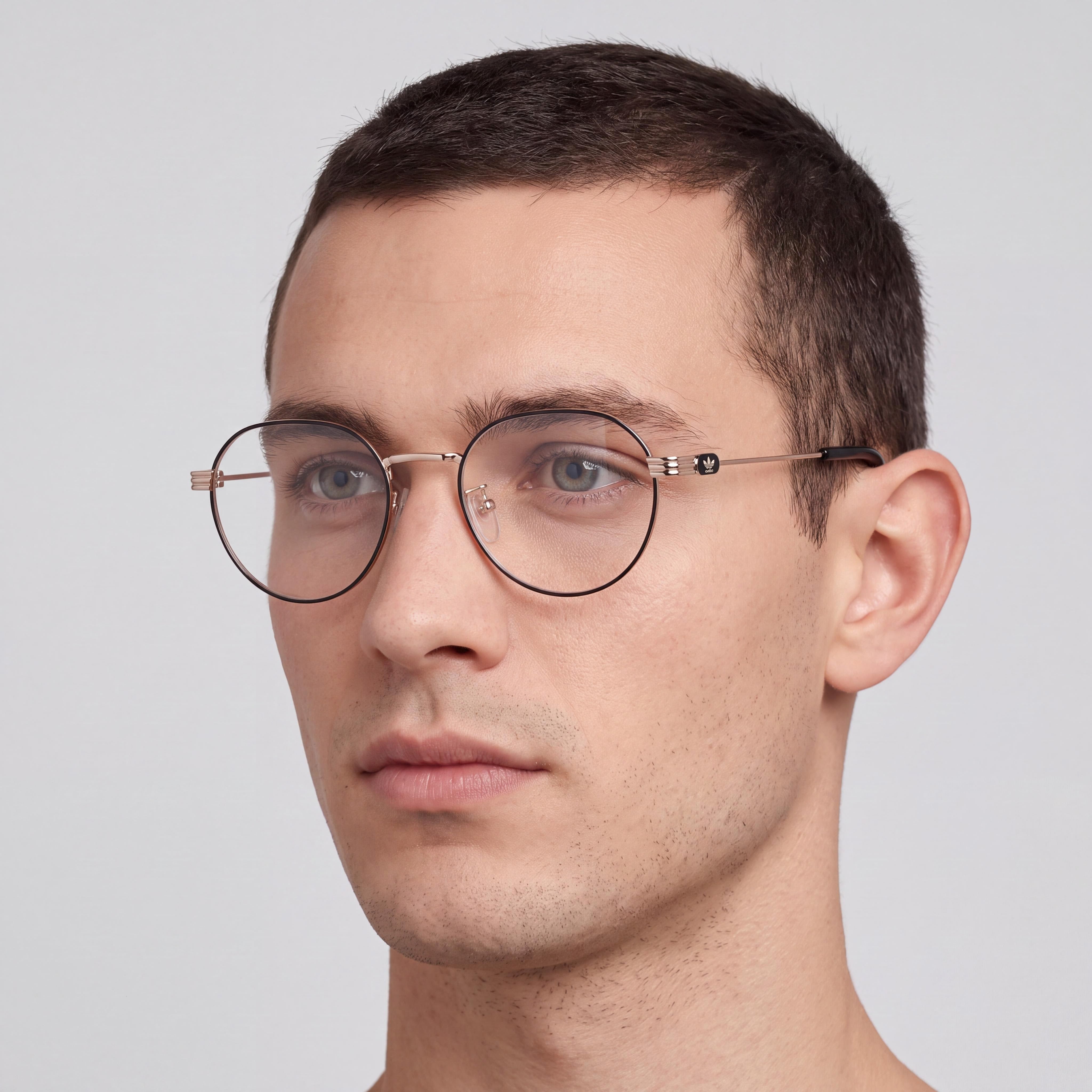 adidas Originals Or5122-h Gafas Ópticas Metálicas con Marco de Policarbonato No Mate Negro Para Hombre 52mm, Photo 2