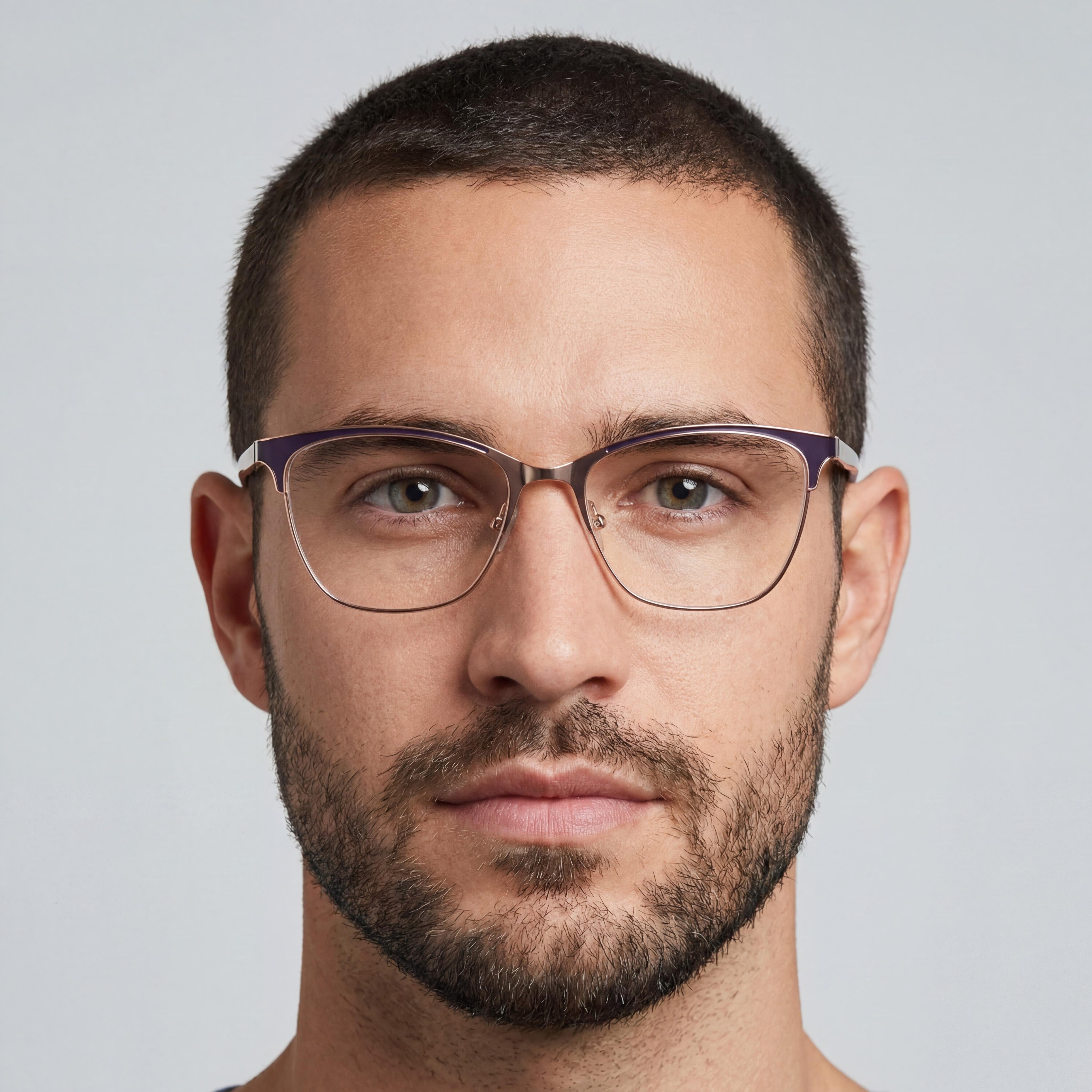 Lucky Brand D114 Men's Blue Metal Full Rim Cat-Eye Clear Polycarbonate Prescription-Ready Eyeglasses 53-16-140, Photo 3