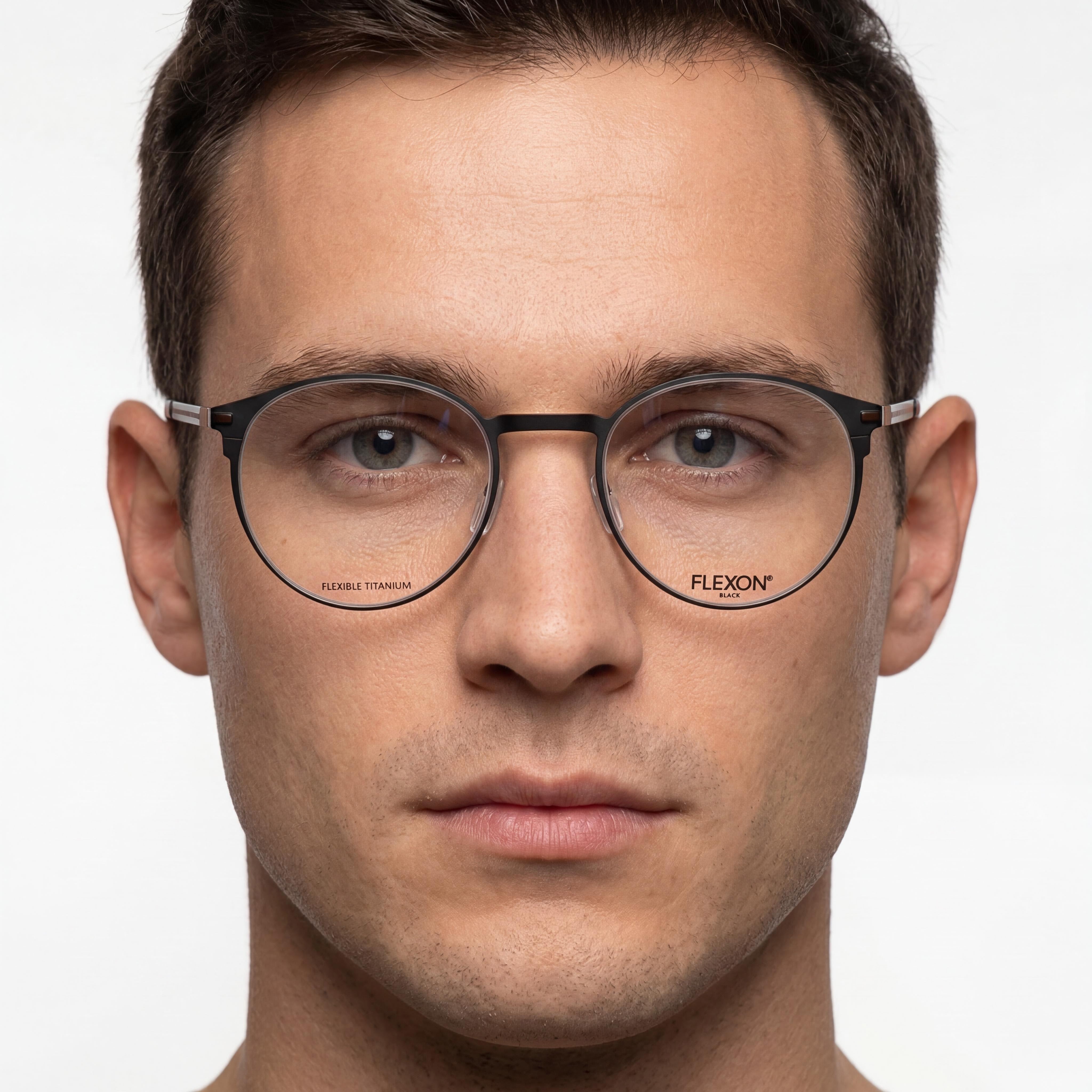 Flexon B2075 Unisex Metal Eyeglass Frame Black 49mm, Photo 4