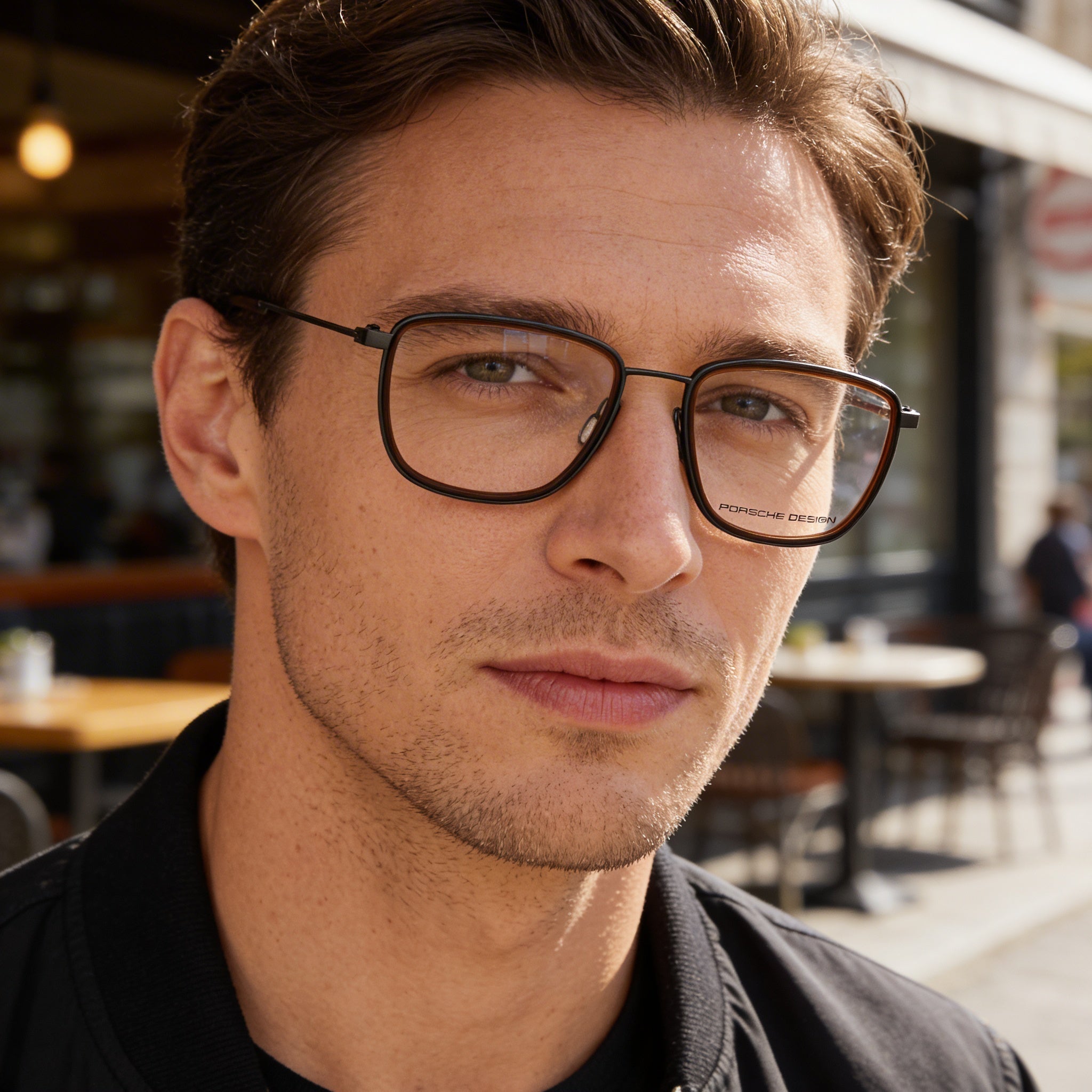 Gafas de sol Porsche Modern para hombre, color gris y marrón, con montura de acetato, lentes de policarbonato y protección UV, ancho de lente de 53 mm., Photo 4