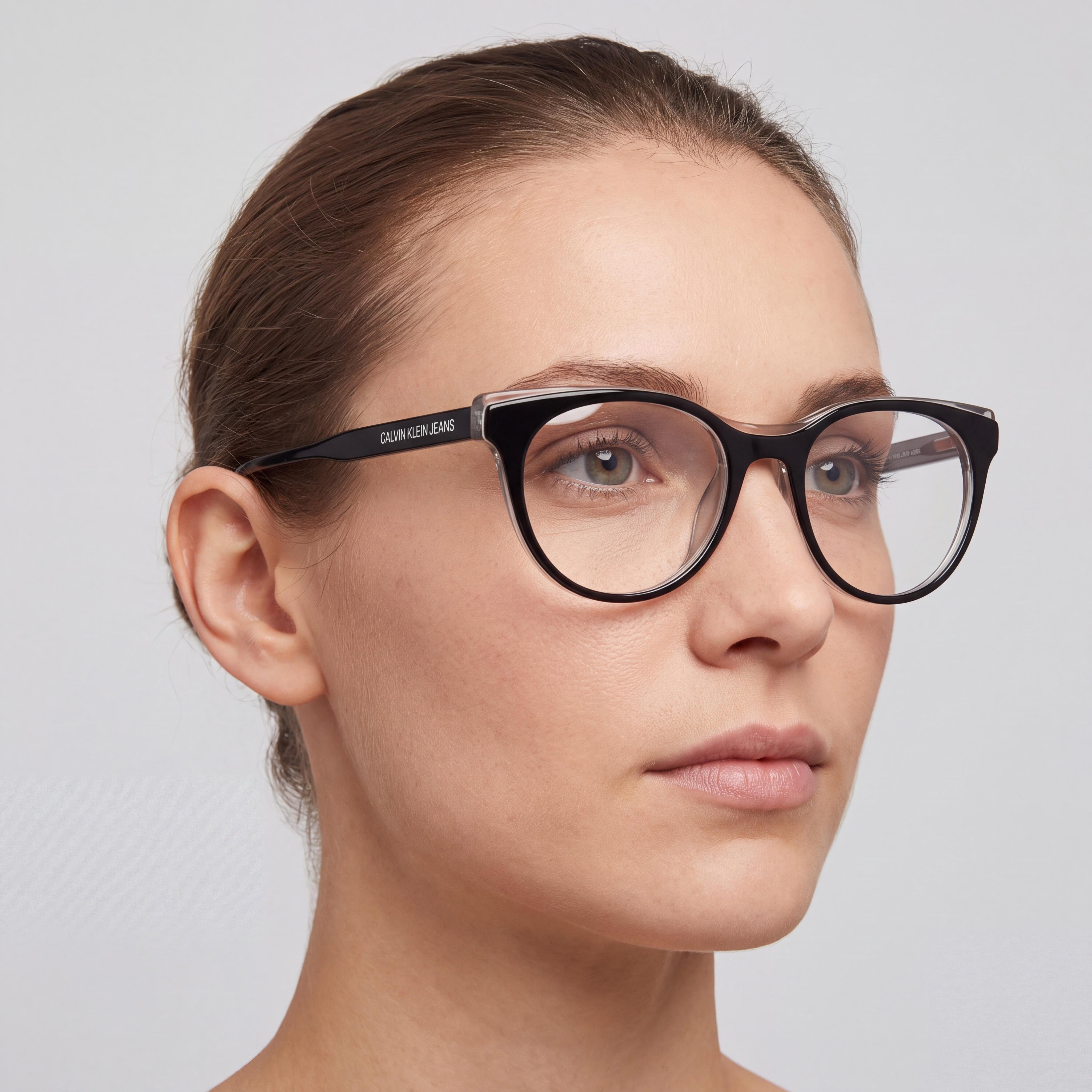 Calvin Klein Ckj19107 Women's Black Crystal Smoke Acetate Frame Polycarbonate Lenses Eyewear 52mm, Photo 3
