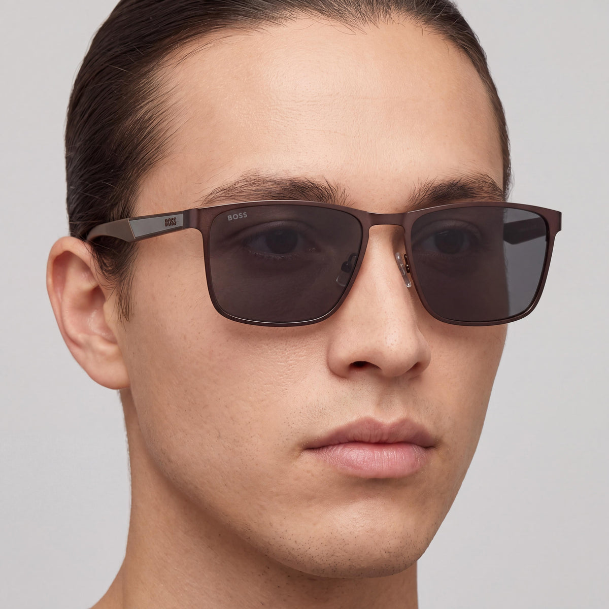 Hugo Boss Boss 1826/S Square Unisex Matte Brown Ruthenium Stainless Steel Non-Polarized Sunglasses 56mm, Photo 3