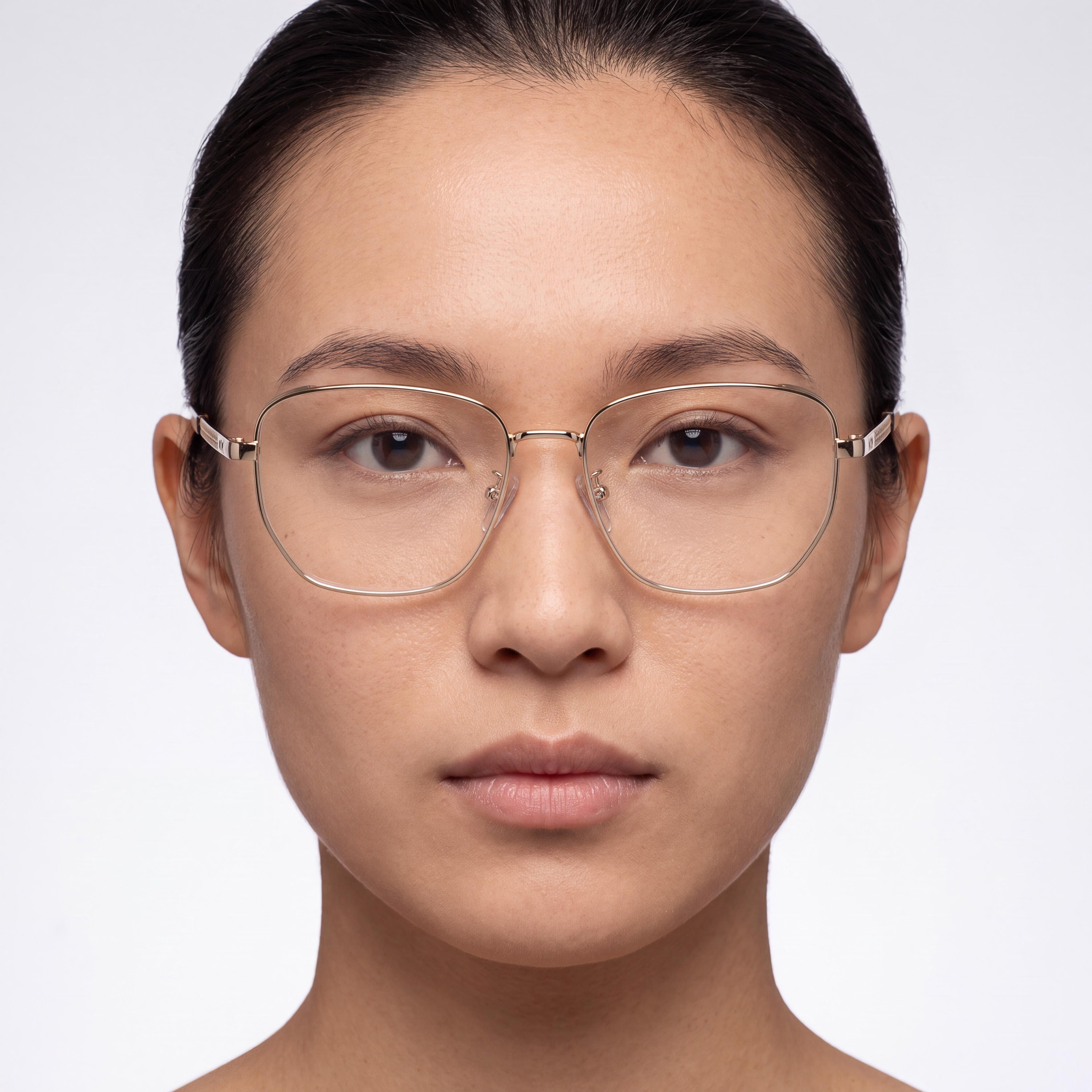 MCM WORLDWIDE Gafas ópticas unisex casuales de montura completa de plástico en oro pálido, talla 53-17-145, Photo 4