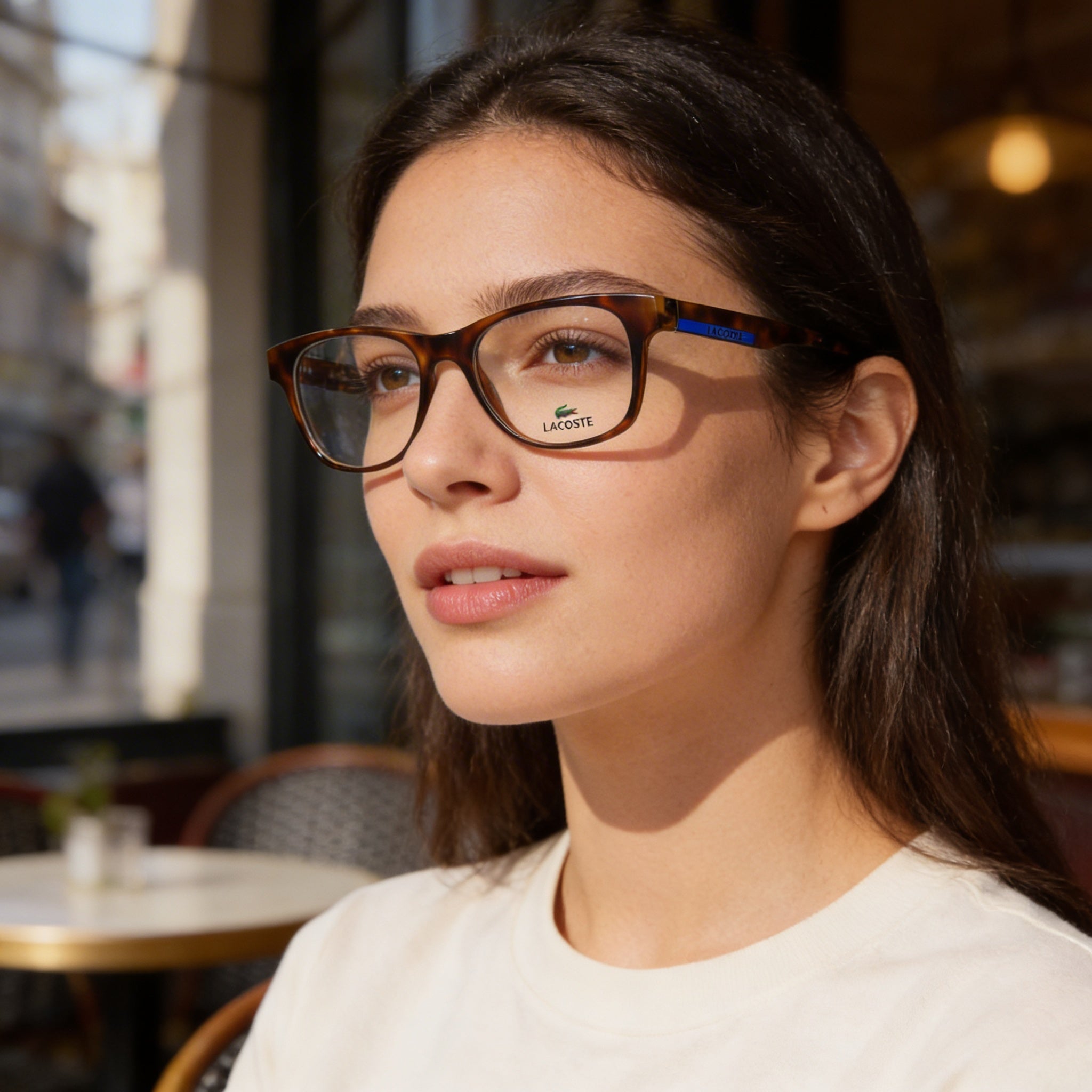 Lacoste Modern L2913 Women's Acetate Polarized Havana Sunglasses 53mm, Photo 4
