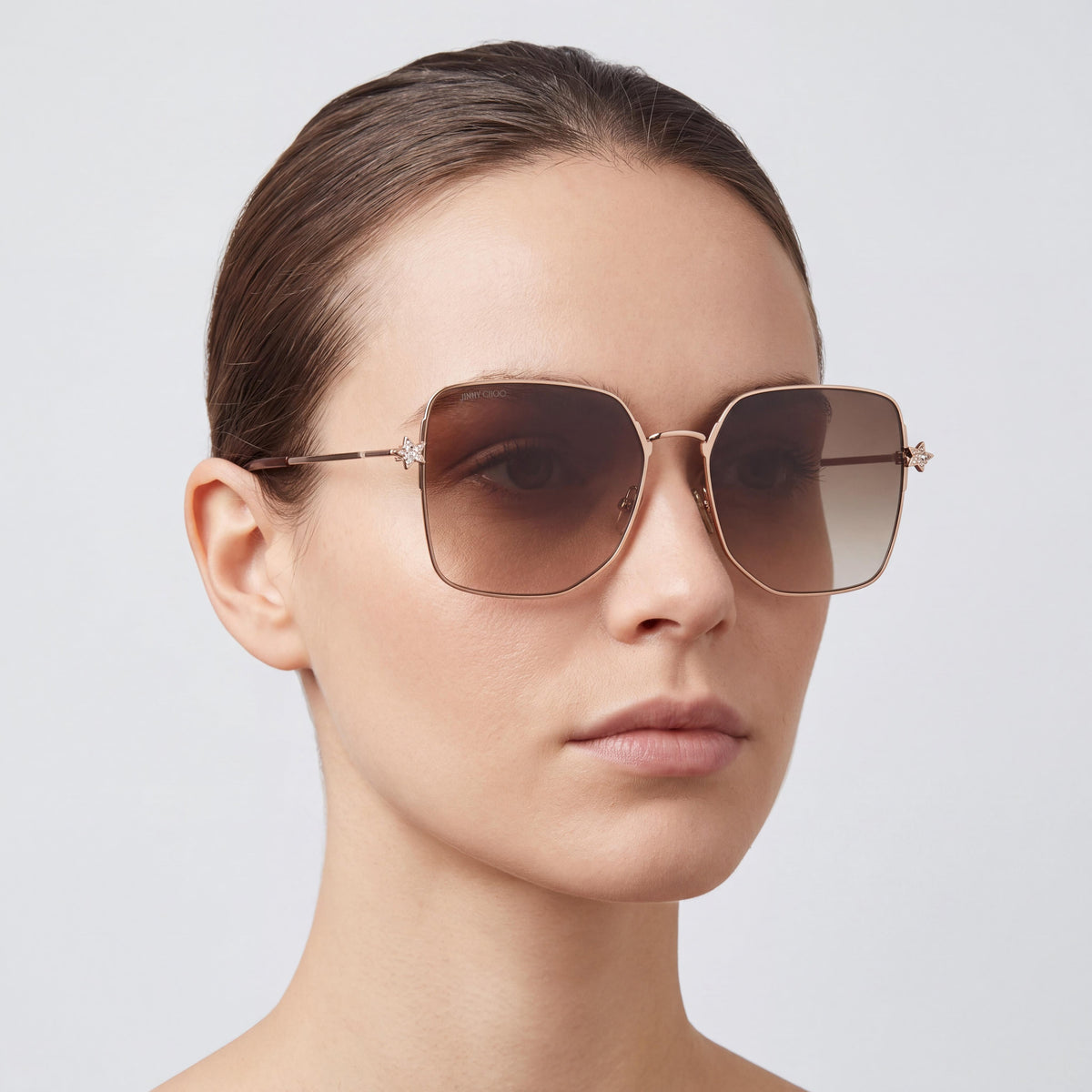 JIMMY CHOO Trisha/G/Sk Women's Square Metal Gradient Gold Lenses with UV Protection, 58mm Lens Width, Photo 3