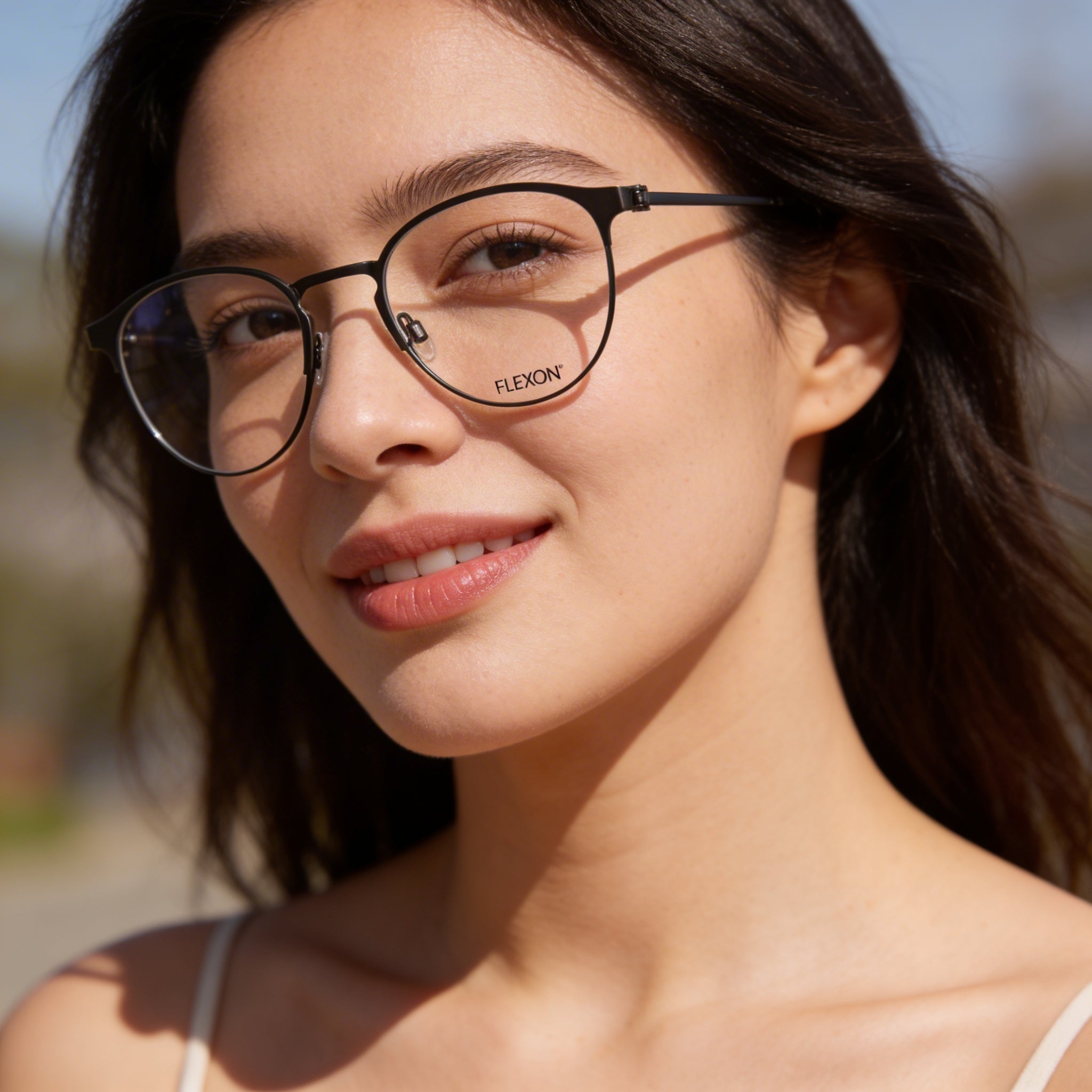 Flexon E1089 Unisex Metal Full Rim Round Eyeglasses Gunmetal 51mm, Photo 5