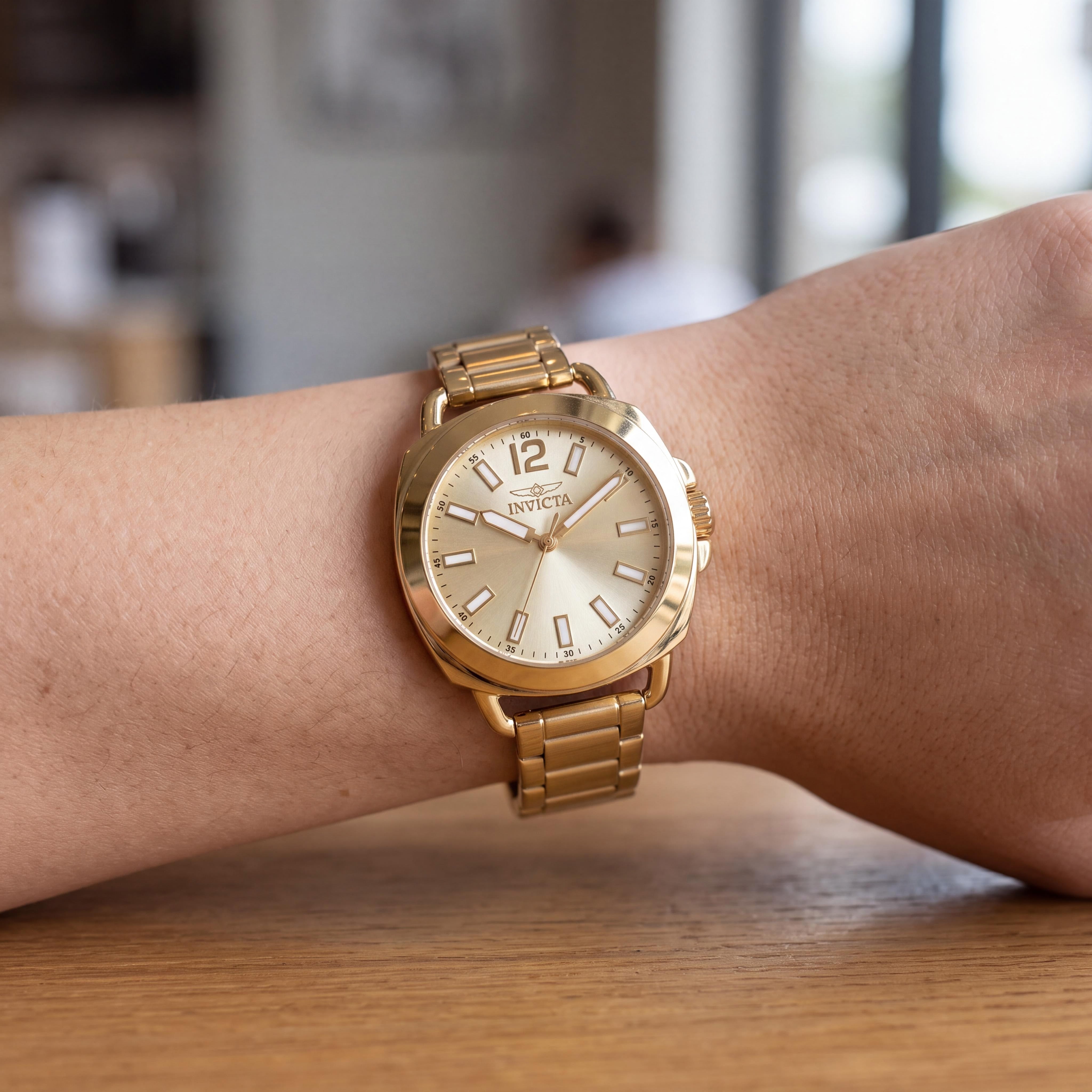 Reloj Invicta Fashion 46346 para mujer, de cuarzo, resistente al agua hasta 50 m, de acero inoxidable dorado, resistente a los arañazos, 32 mm, Photo 4