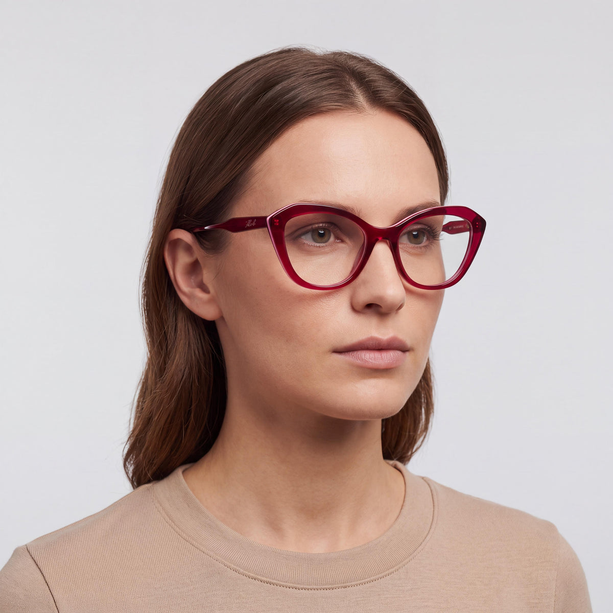 KARL LAGERFELD Women's Kl6137 Cat Eye Eyeglasses with Iniettato Frame in Antique Rose, 52mm Lens Width, Photo 5