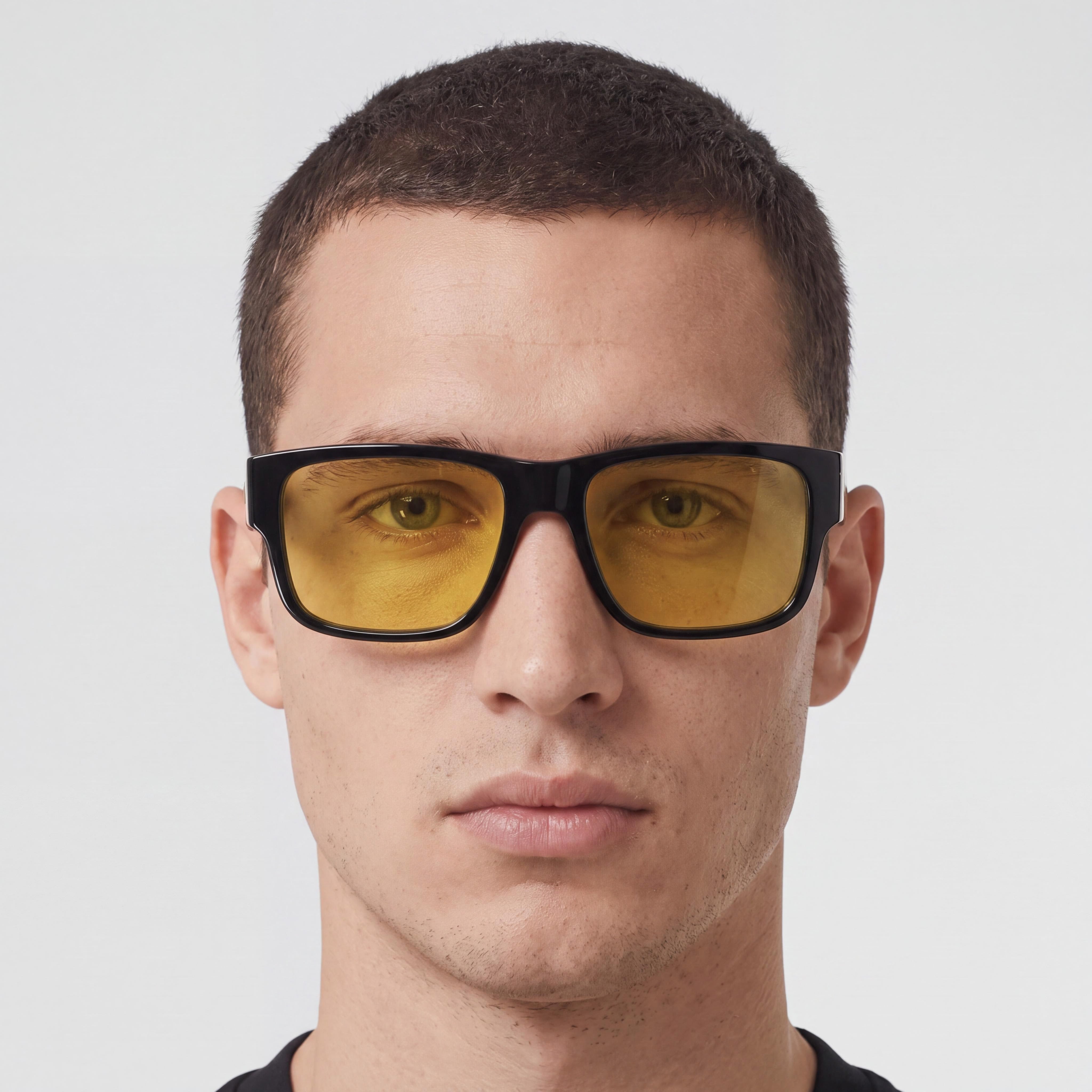 BURBERRY Gafas de sol geométricas Knight para hombre, montura de propionato negro, protección UV, 57 mm, Photo 4
