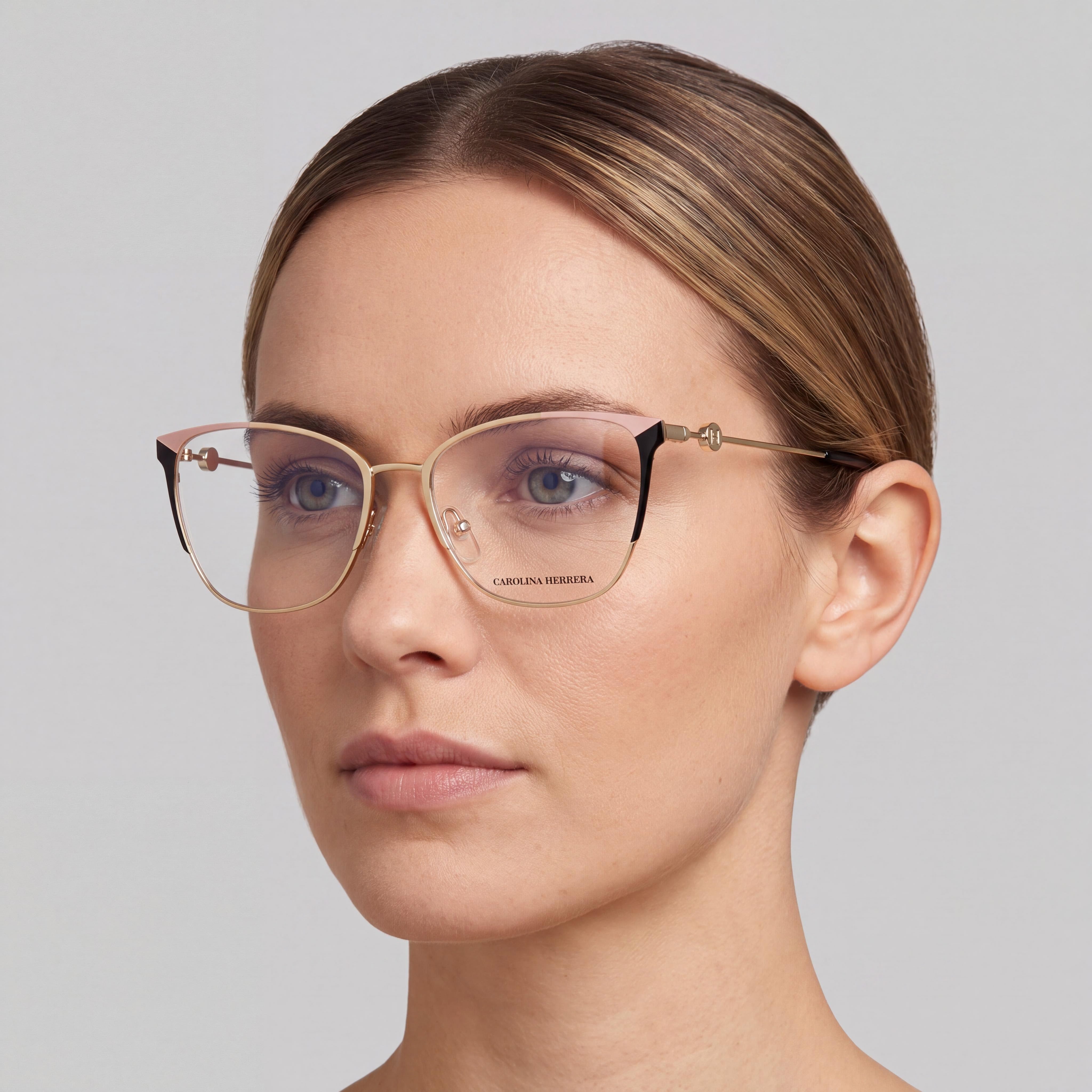 Carolina Herrera Modern Women's Black Gold Alloy Steel Sunglasses with Polycarbonate Lenses, 57mm Lens Width, Photo 4