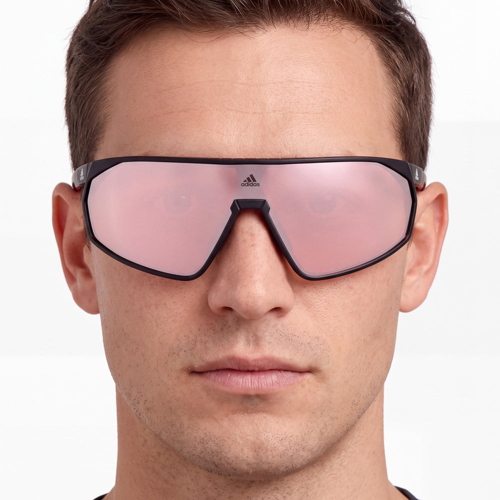 adidas SP00740 Men's INJECTED Frame Sunglasses in Matte Black with UV Protection, Temple 125mm
