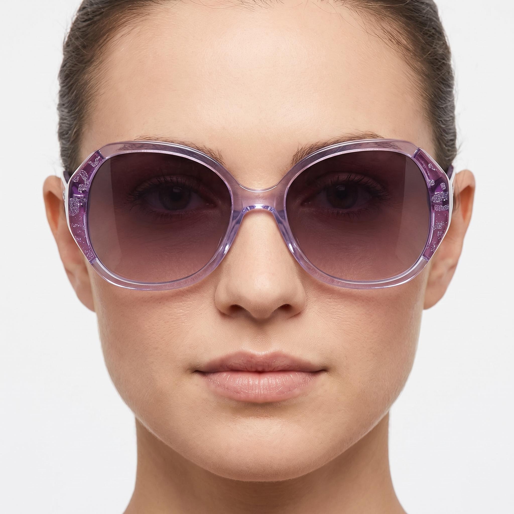 BEBE Classic Women's Animal Plum Acetate Frame UV Protection Non-Polarized Eyewear 54mm Lens Width, Photo 4