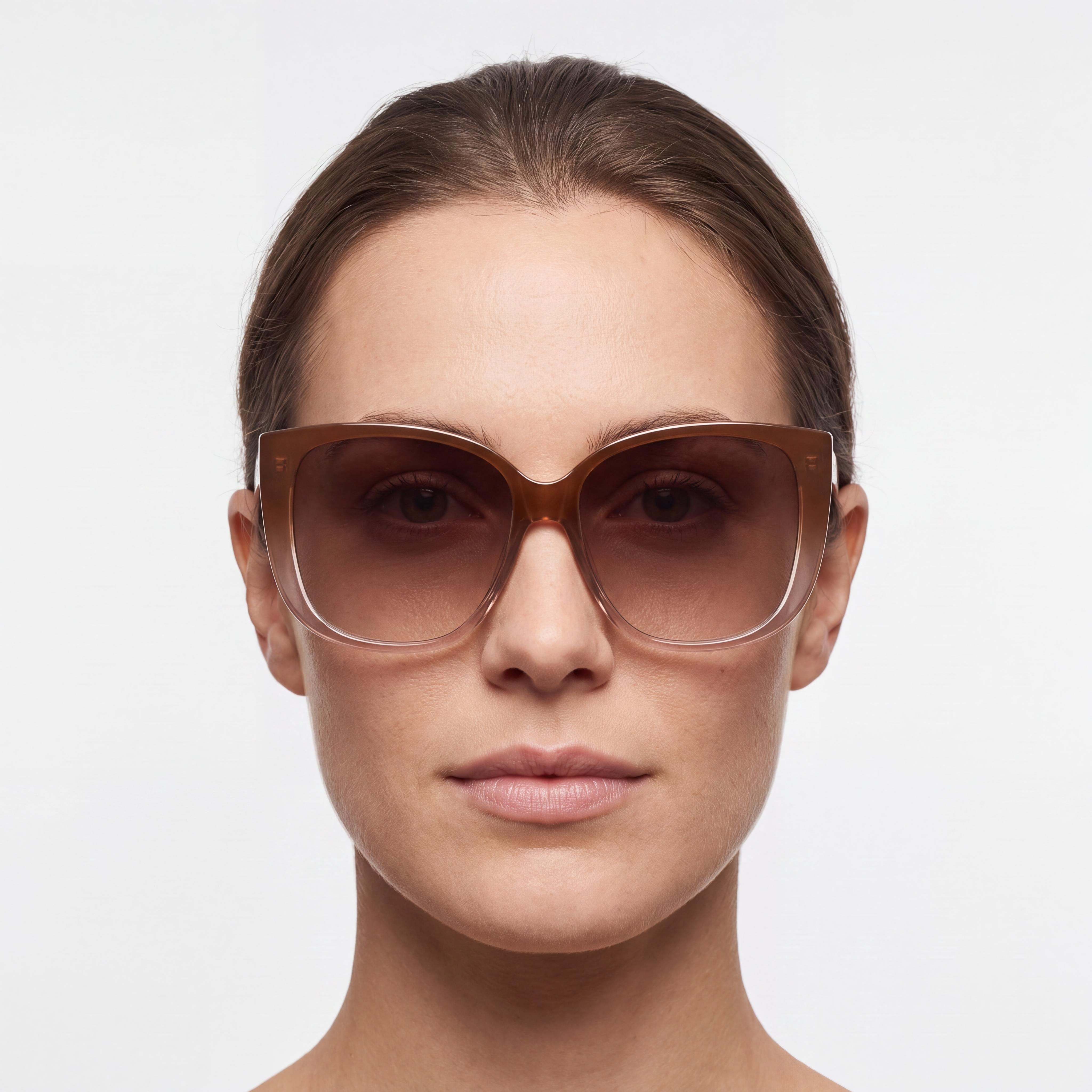 QUAY AUSTRALIA Ever After Women's Coffee Doe Injection Frame Sunglasses with Brown Lenses, UV Protection, Photo 4