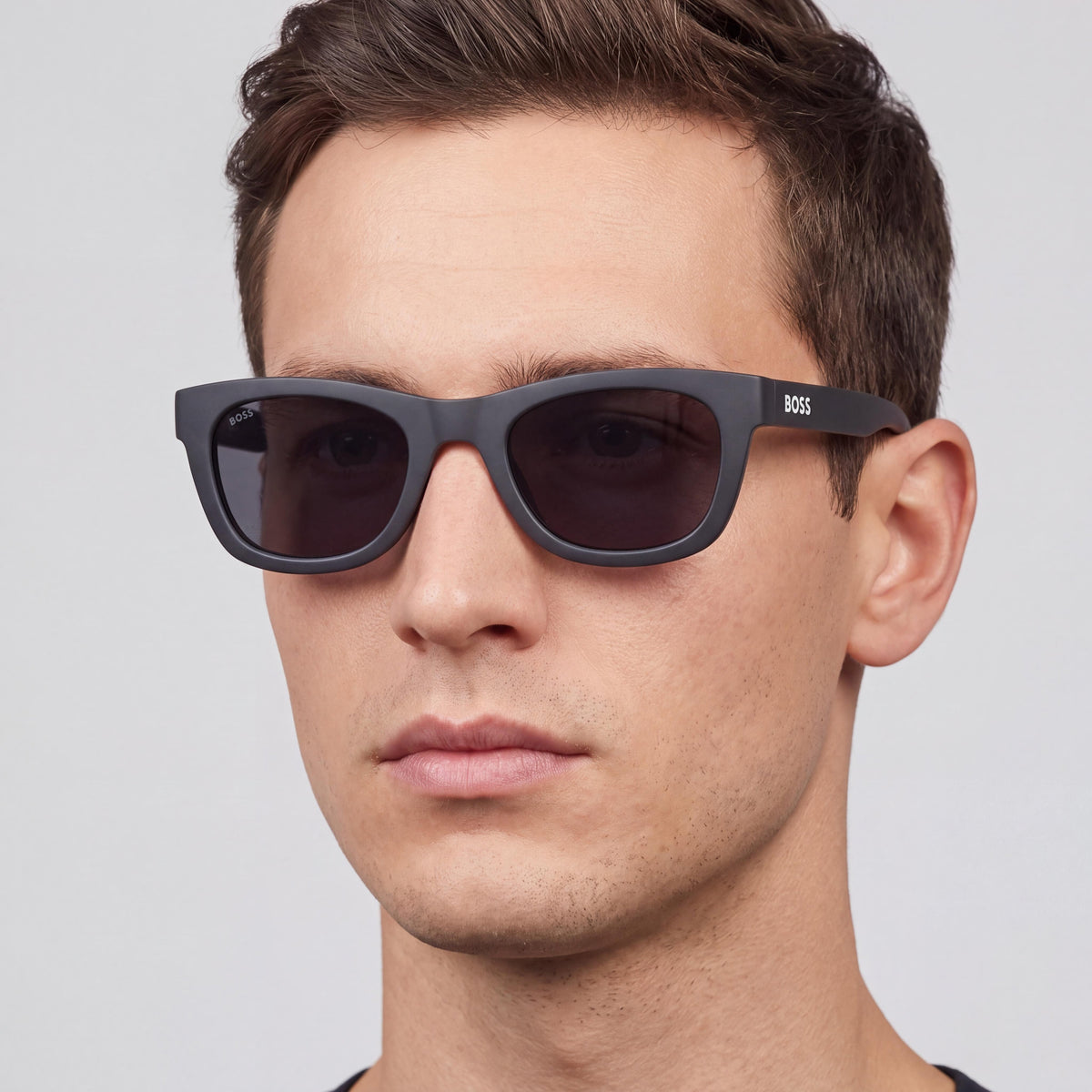 Hugo Boss Casual Men's Black White ECO CELLULOSE P.INJ Grey 52mm Non-Polarized 100% UV Protection Sunglasses, Photo 4