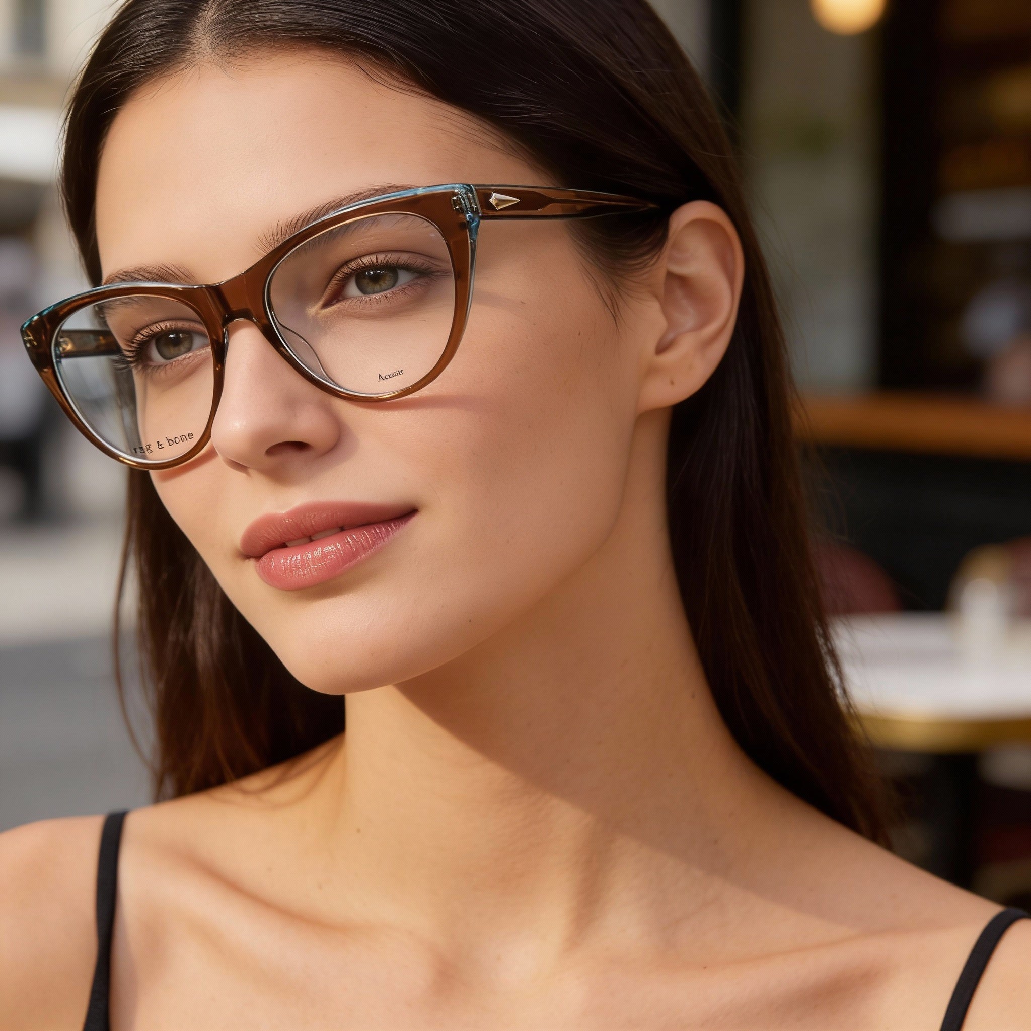 rag & bone Modern Women's Brown Acetate Frame Sunglasses with Polycarbonate Lenses - Size 51-17-140, Photo 5