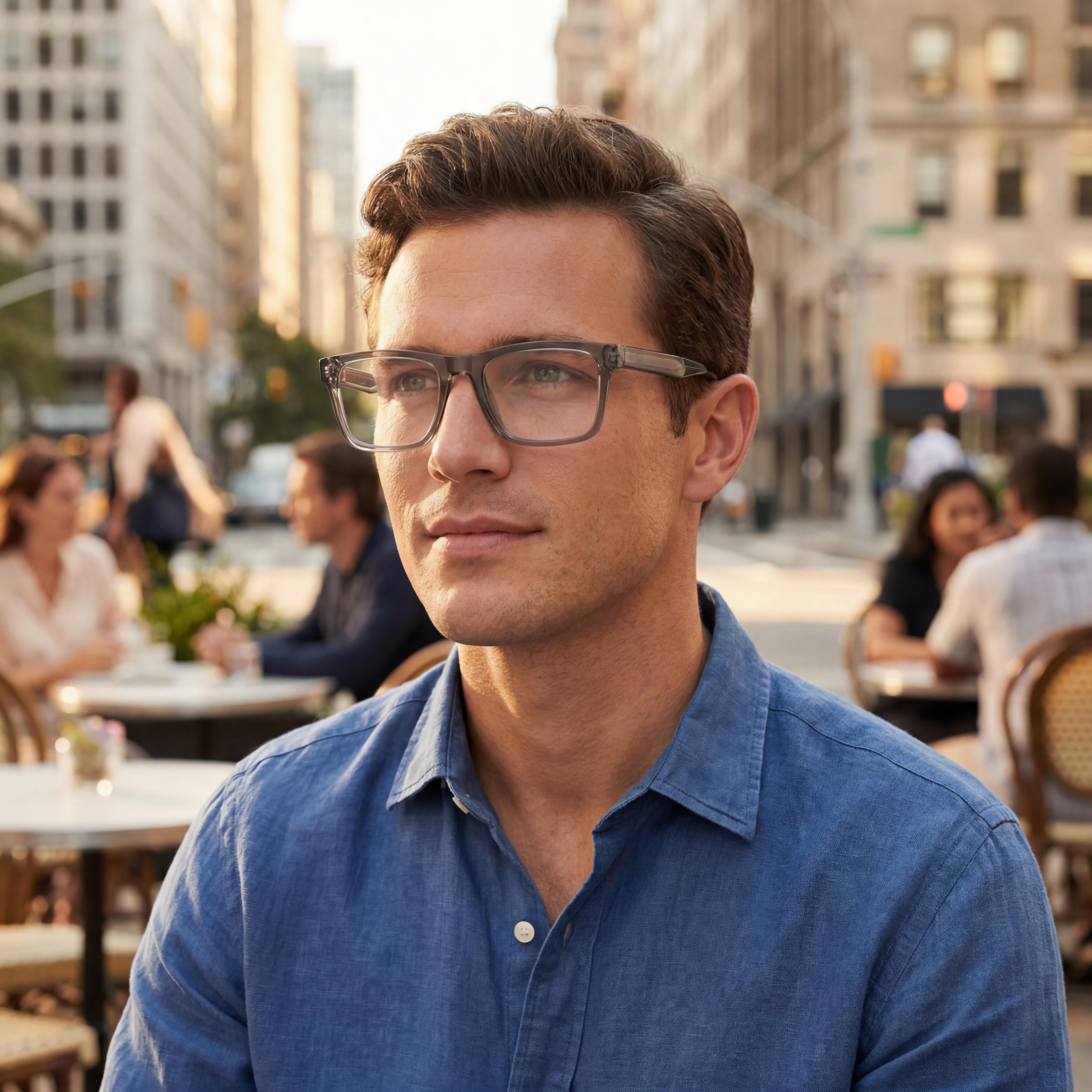 Emporio Armani Ea3254 Men's Rectangular Plastic Eyeglasses Shiny Transparent Grey 54mm, Photo 6