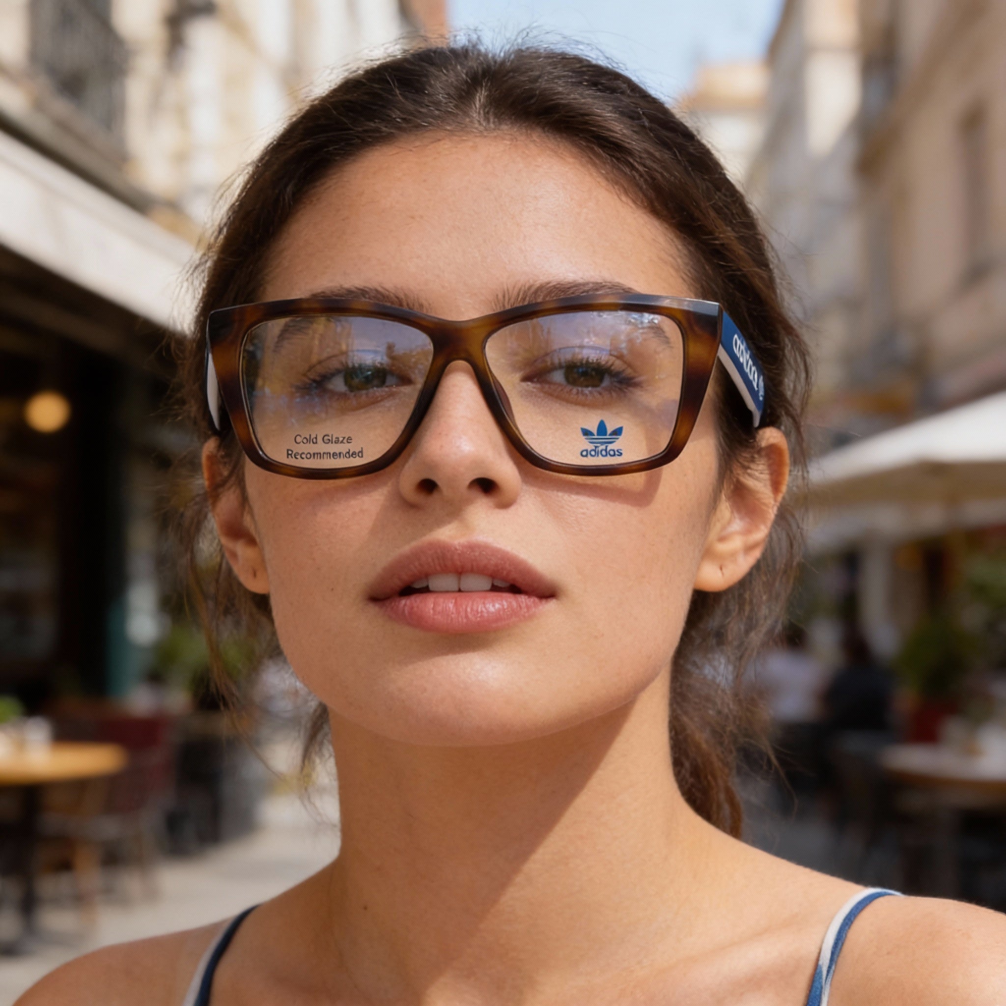 adidas Originals Or5009 Women's Tortoiseshell Square Full Rim Injected Plastic Eyeglass Frame 57mm, Photo 4