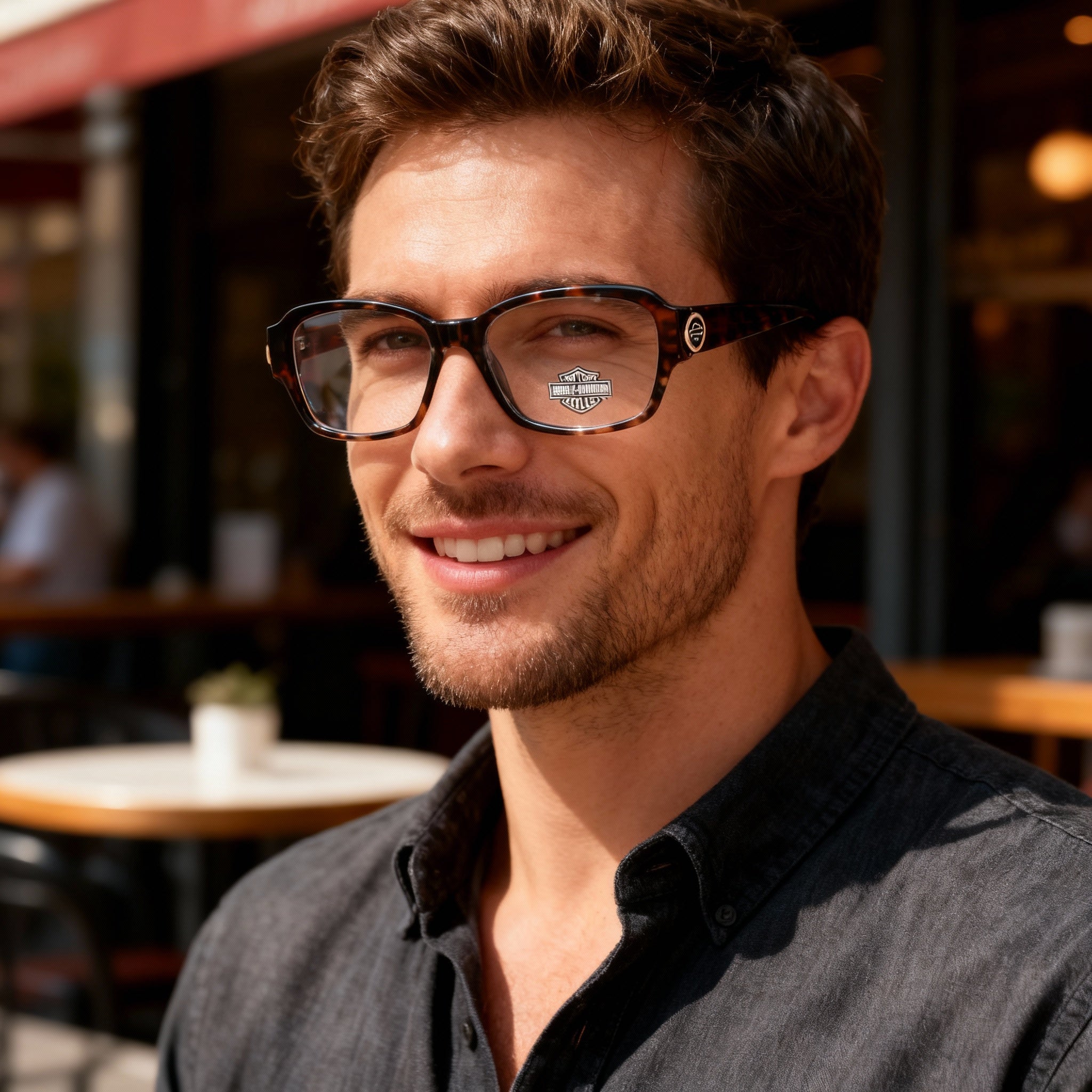 Harley-Davidson Men's Hd0567 Pink Plastic Frame Polarized Clear Lens Eyeglasses 51-16-145, Photo 6