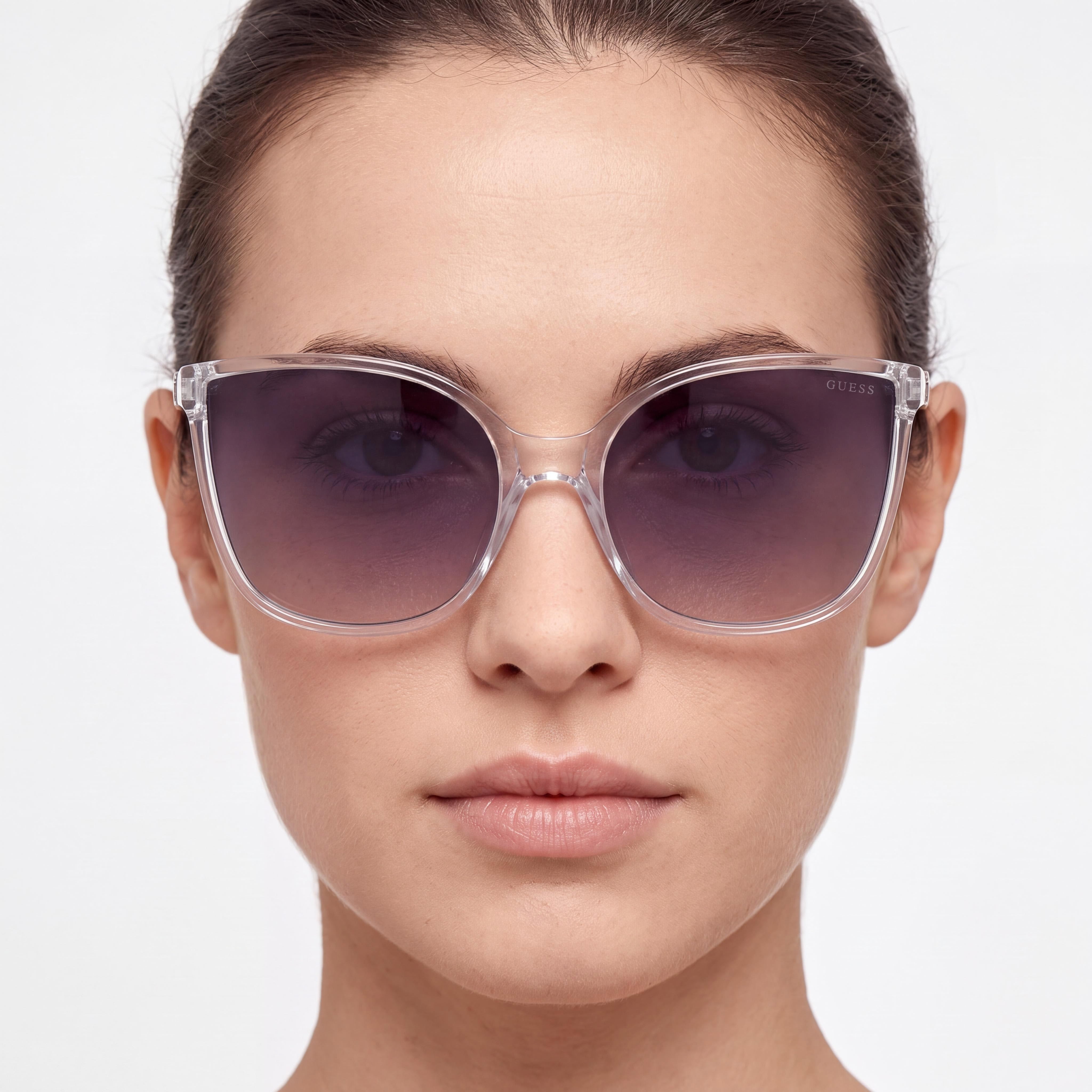GUESS Women's Injected Sun Glasses Crystal Gradient Smoke Frame Gradient Smoke Grey Polarized UV Protection 60mm, Photo 5