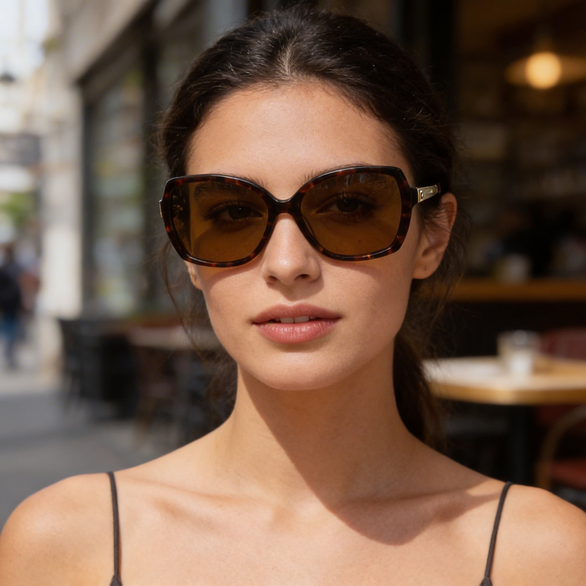 kate spade new york Darilynnps Women's Havana Plastic Rectangular Brown Polarized UV Protected Sunglasses 58mm, Photo 4