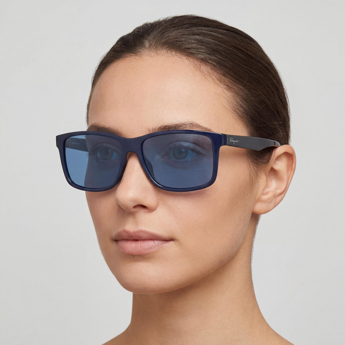 Salvatore Ferragamo Classic Women's Blue Grey Plastic 57mm UV Protected Non-Polarized Sunglasses, Photo 4