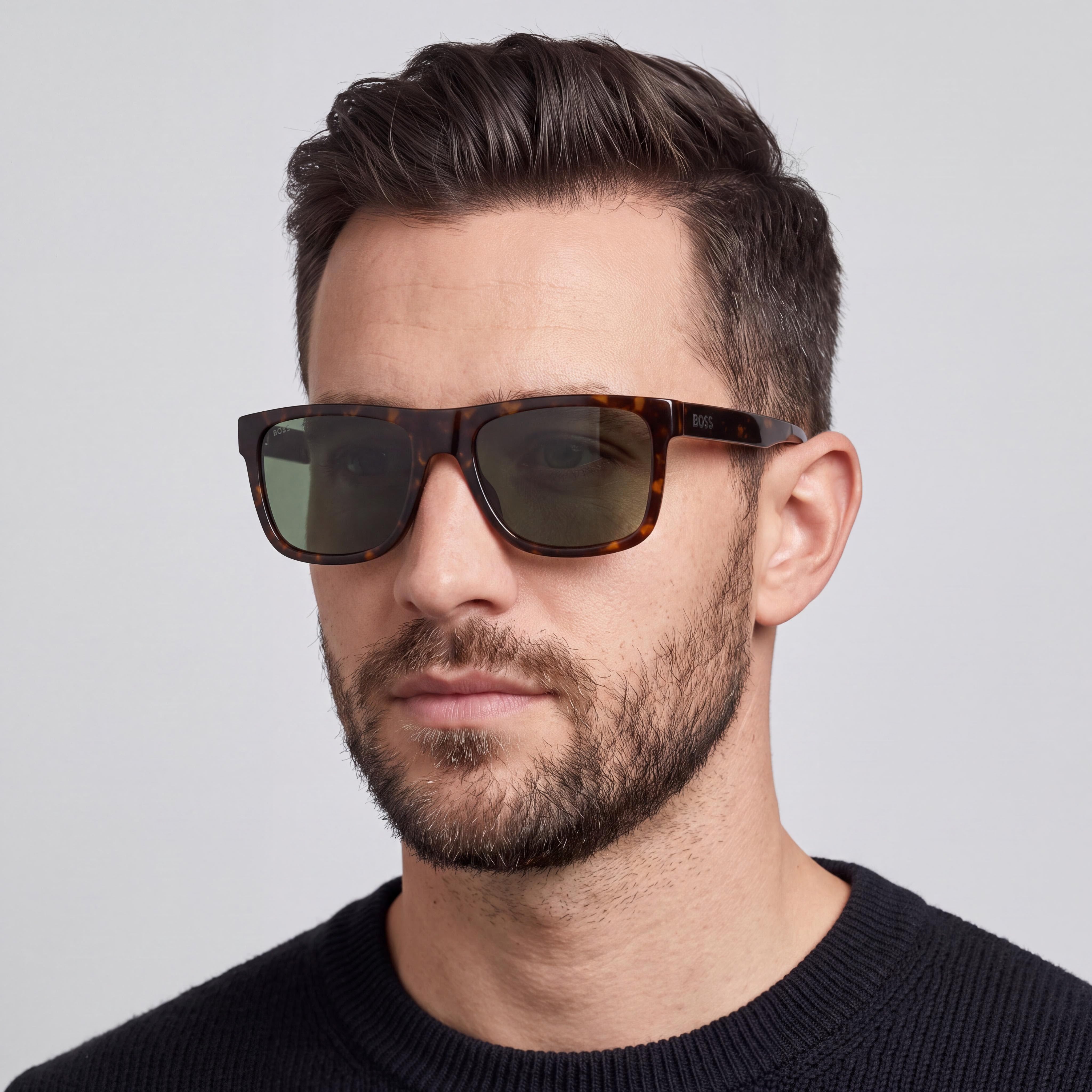 Hugo Boss Casual Men’s Black ECO CELLULOSE P.INJ Sunglasses, Mirror Lenses, UV Protection, 43.5-18-145mm, Photo 4