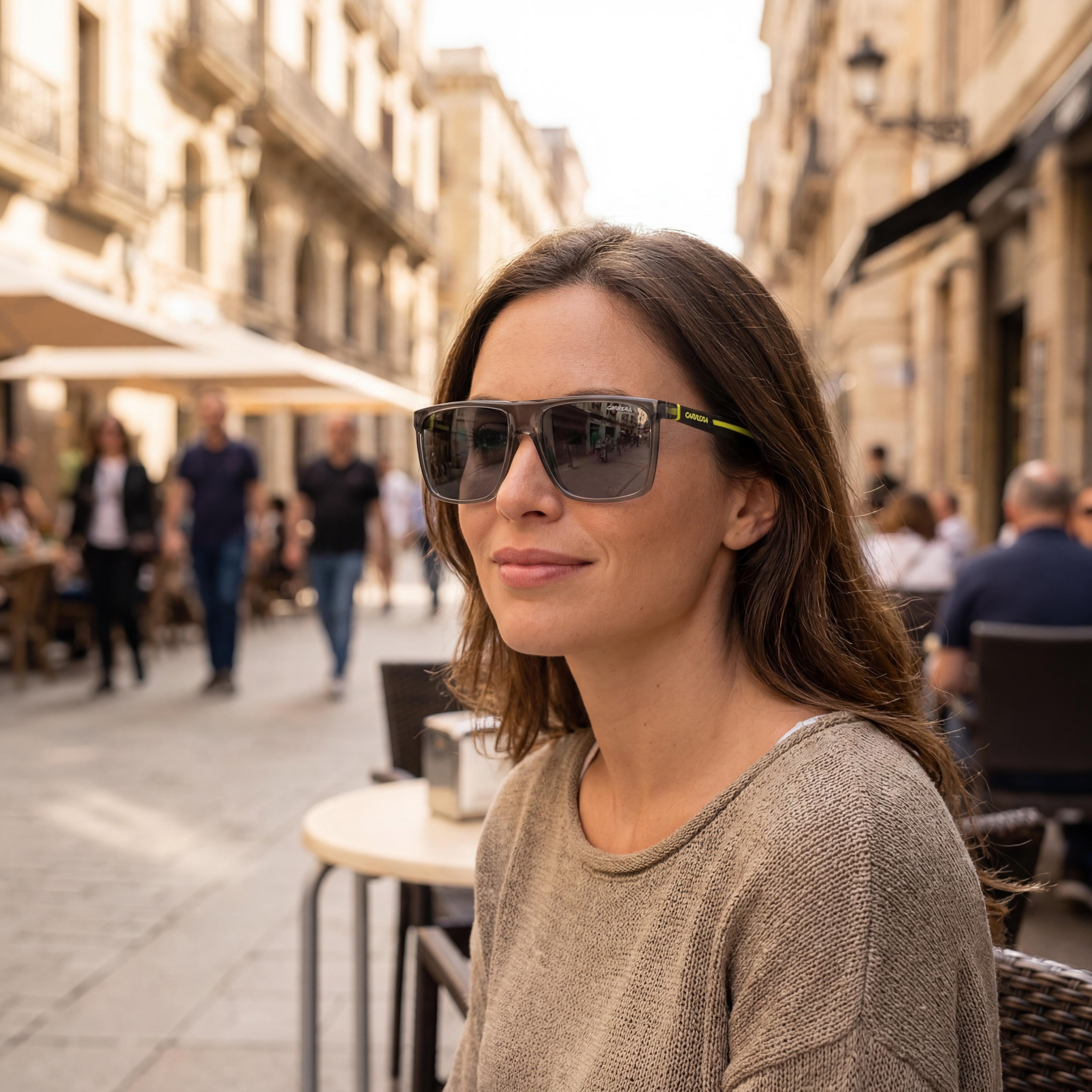 Carrera CASUAL Women's Grey Yellow Fluo Eco Polyamide Non-Polarized UV 400 Sunglasses 58mm, Photo 6
