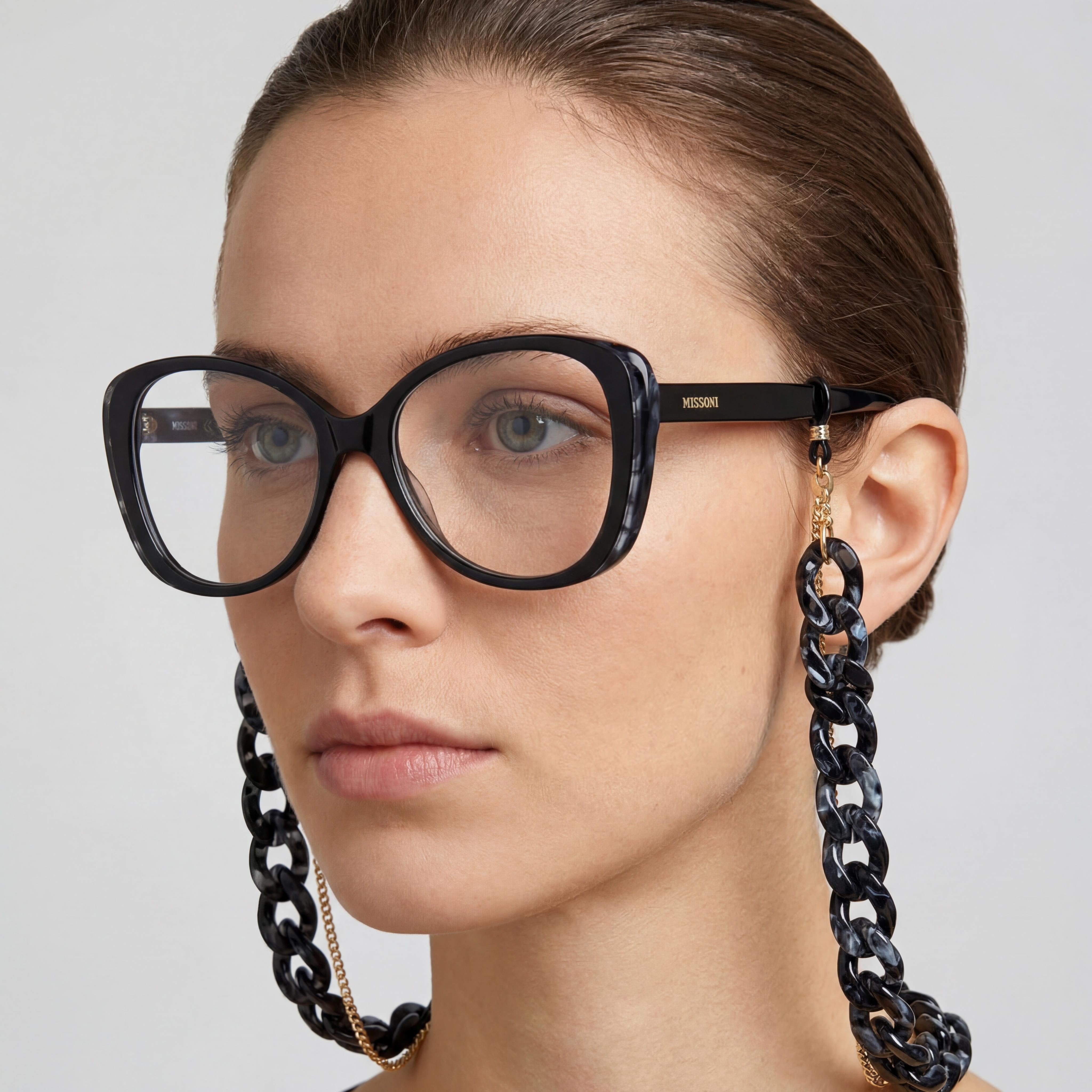 Missoni Mis 0093/N for Women, Acetate Frame Eyewear in Grey Black Horn, 56mm Lens Width, Photo 4