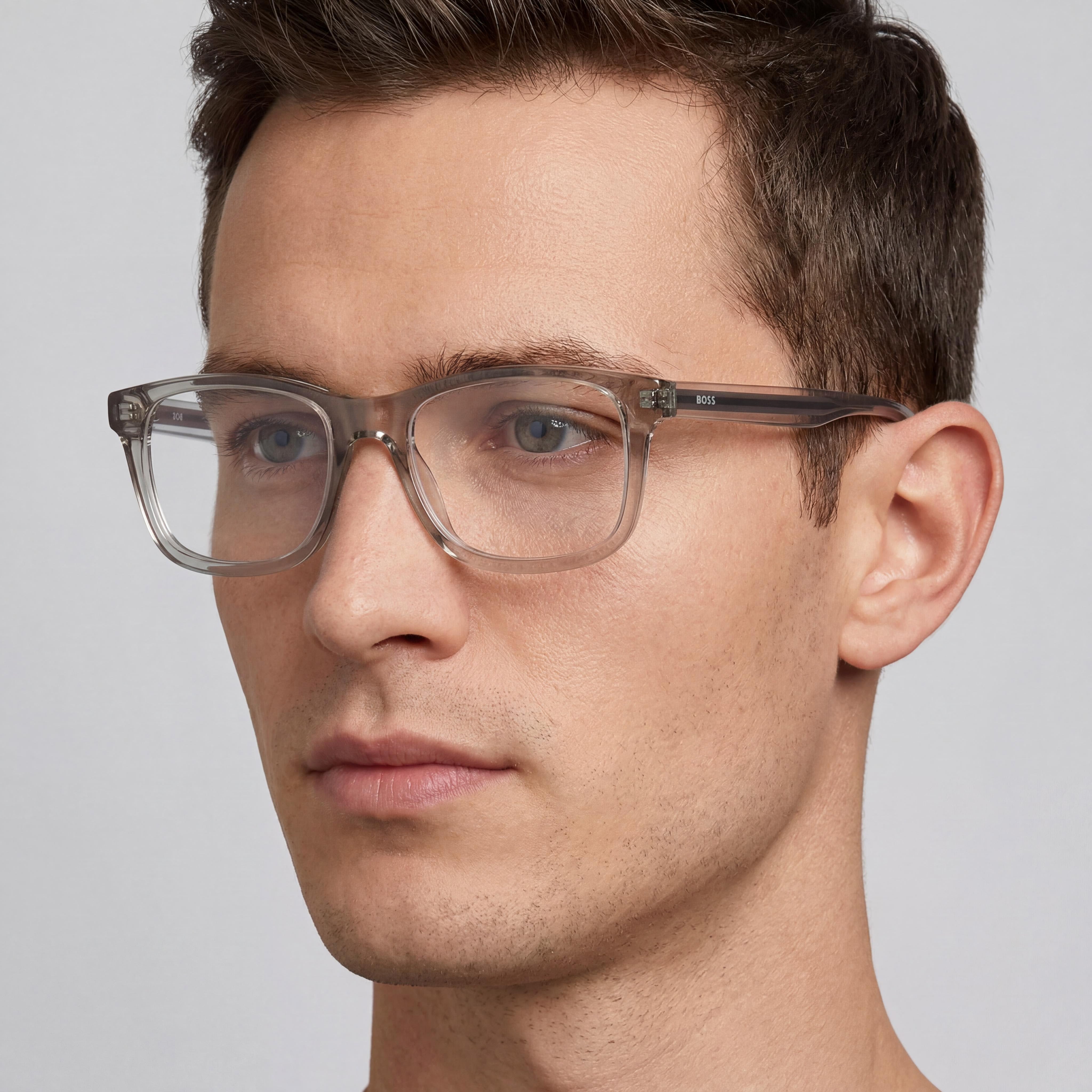 Hugo Boss 1547 Gafas Rectangulares Transparentes para Hombre, Acetato 51mm, Photo 4