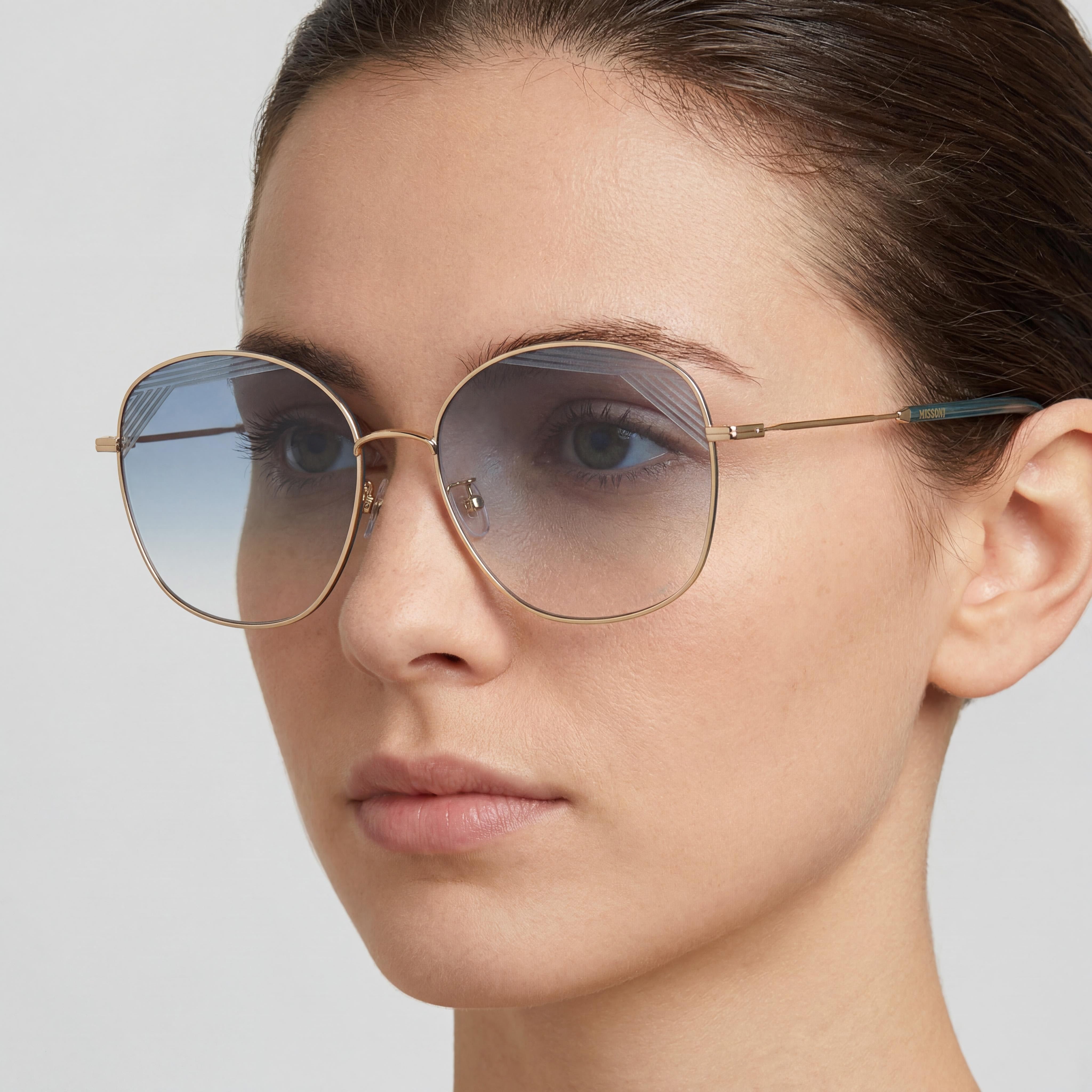 Gafas de sol Missoni Mmi 0123 Oro Azul Degradado para Mujer, 59mm, Photo 4